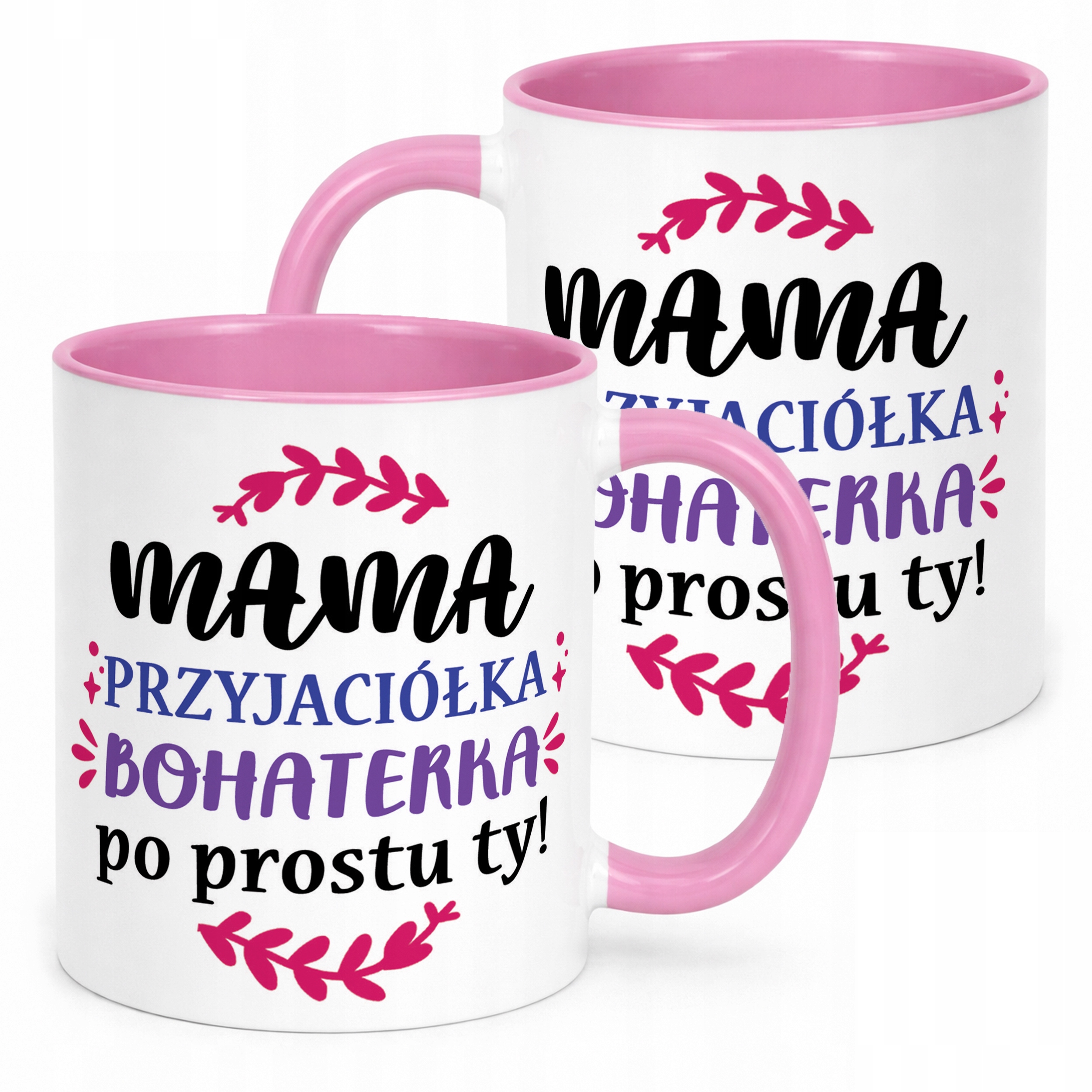 Kubek Różowy Dzień Matki Dla Mamy Prezent Mama Przyjaciółka Bohaterka