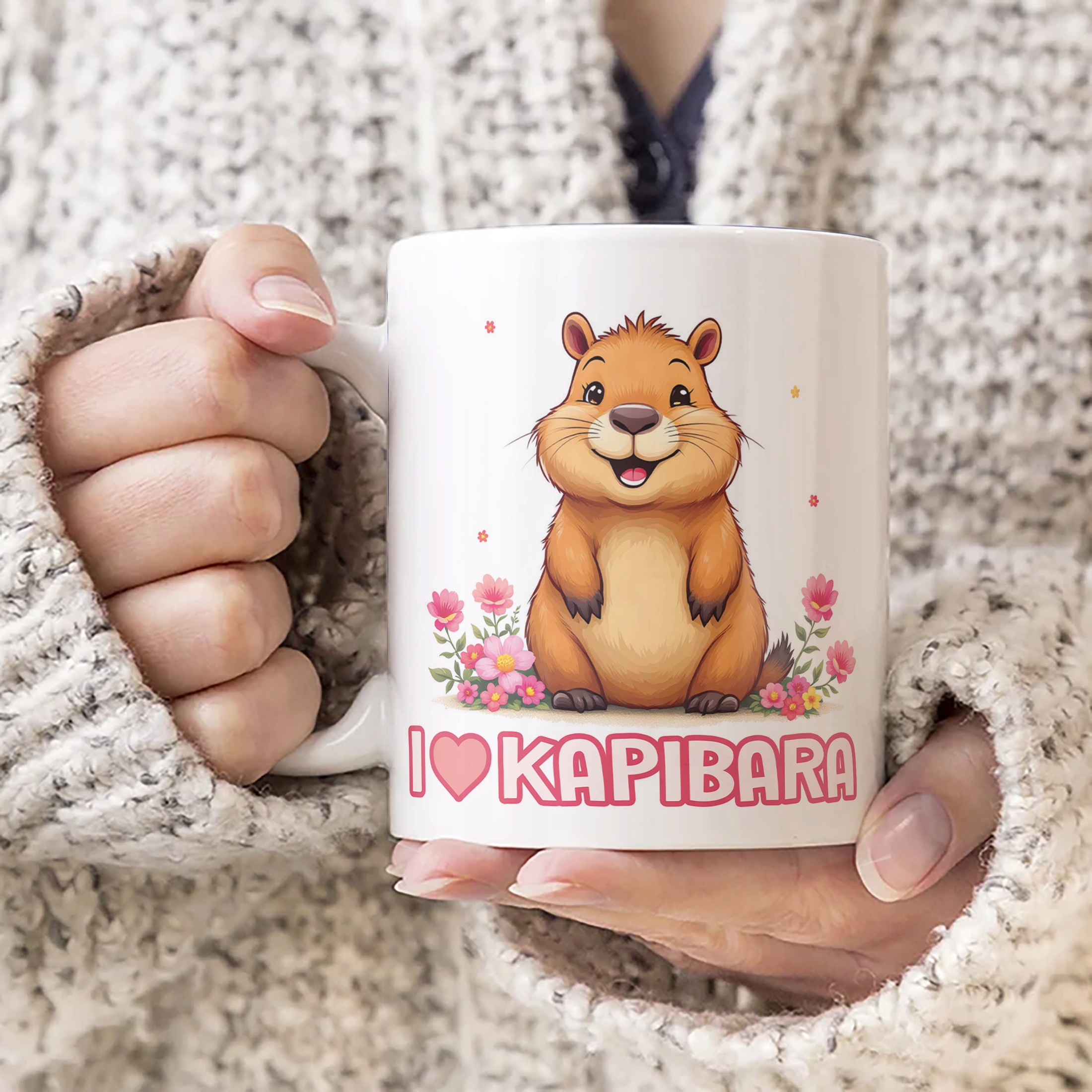 Kubek ceramiczny Kapibara Capybara Zwierzak Słodki Dla Dzieci Prezent