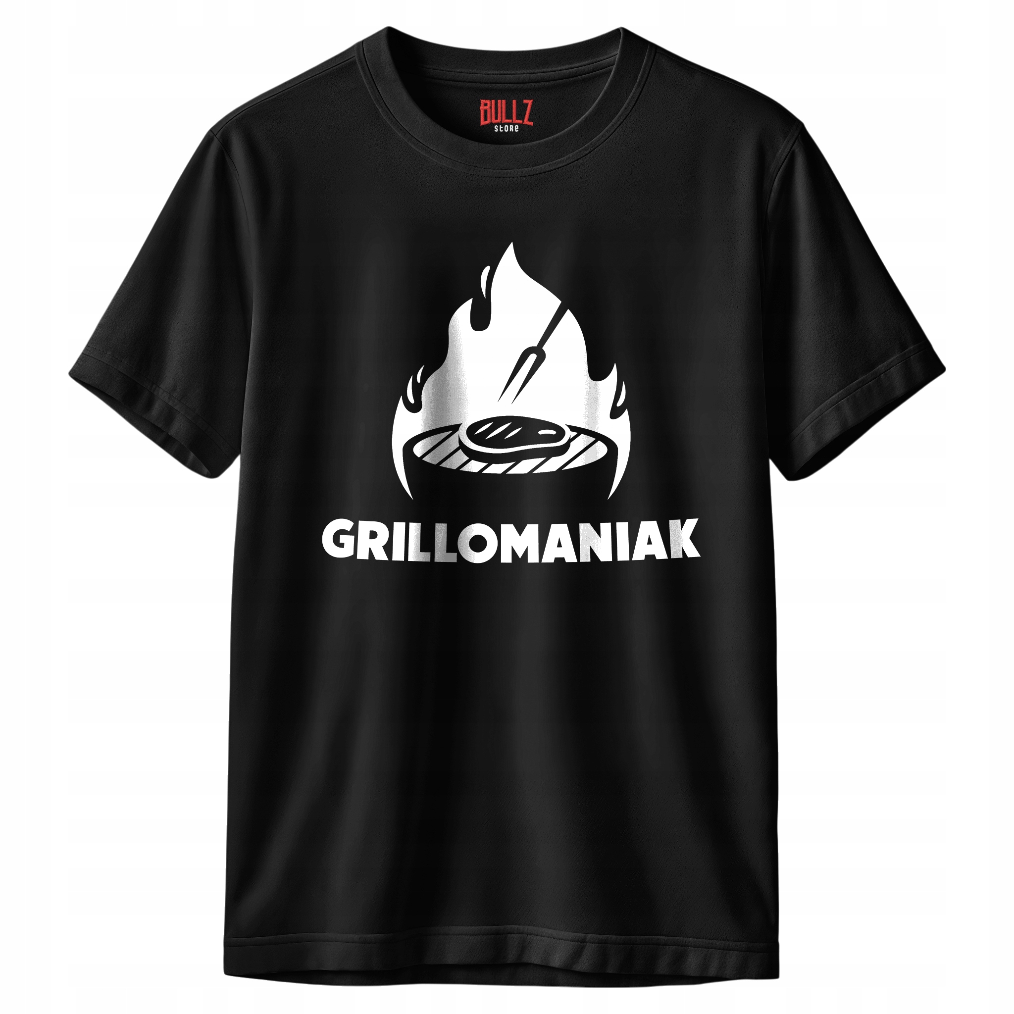 Koszulka czarna męska Grillomaniak Zabawny Prezent