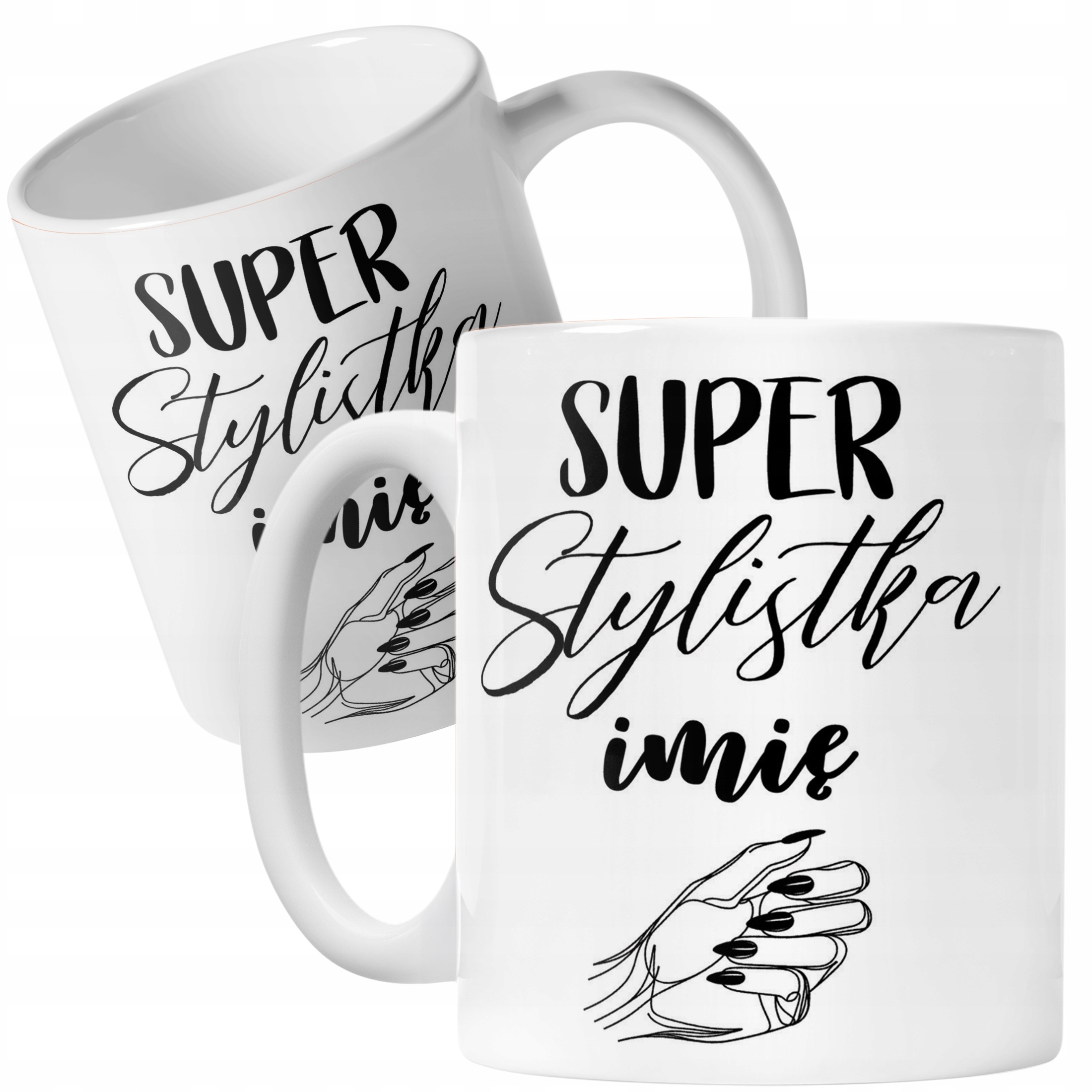 Kubek Ceramiczny Personalizowany Super Stylistka Paznokci Prezent