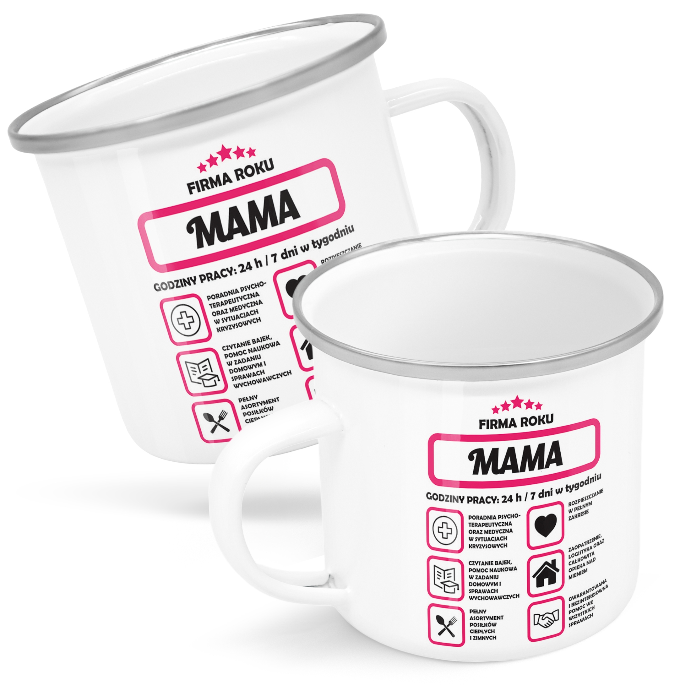 Emaliowany Kubek Garnuszek Dzień Matki Dla Mamy Prezent Firma Mama