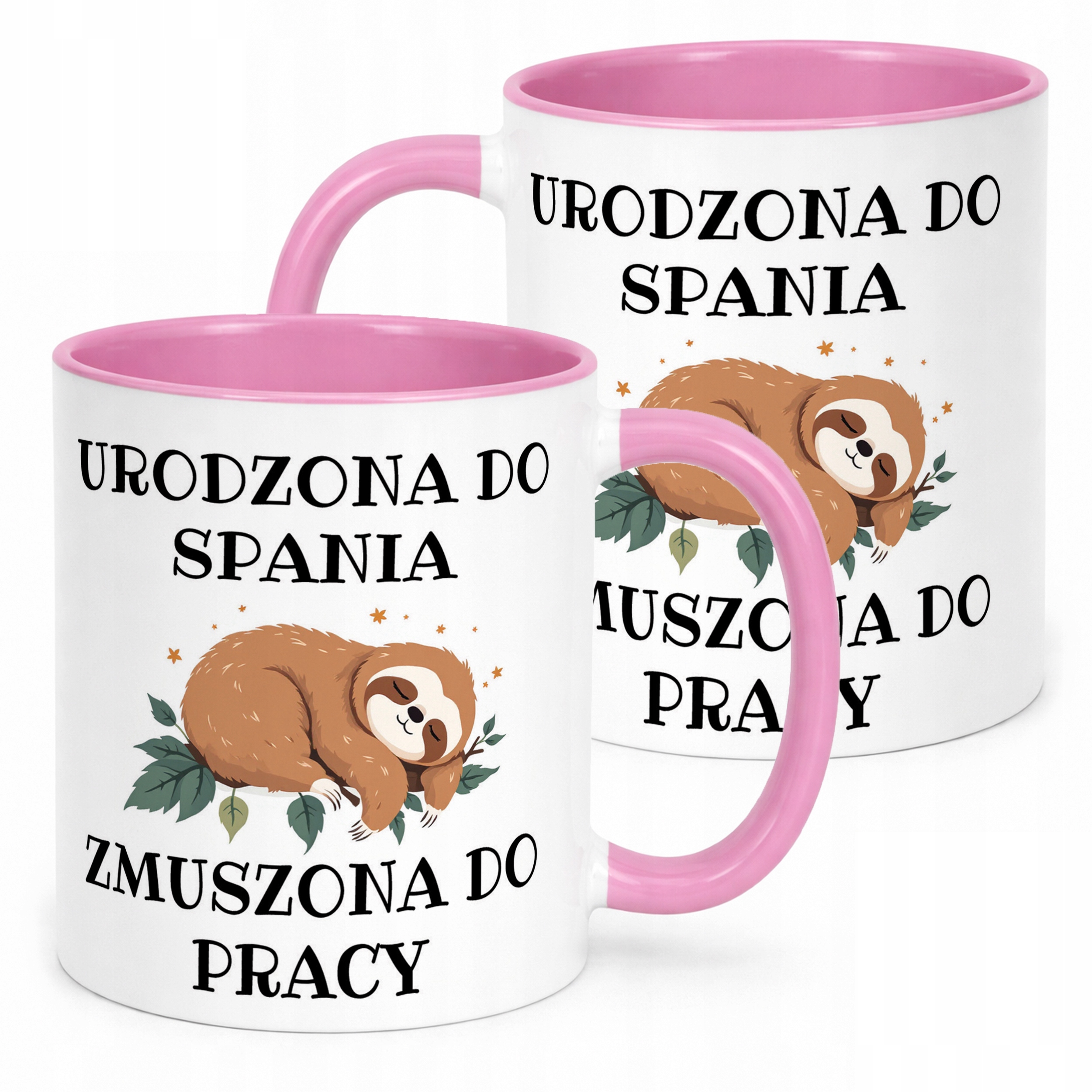 Kubek Różowy Urodzona Do Spania Śmieszny Zabawny Prezent