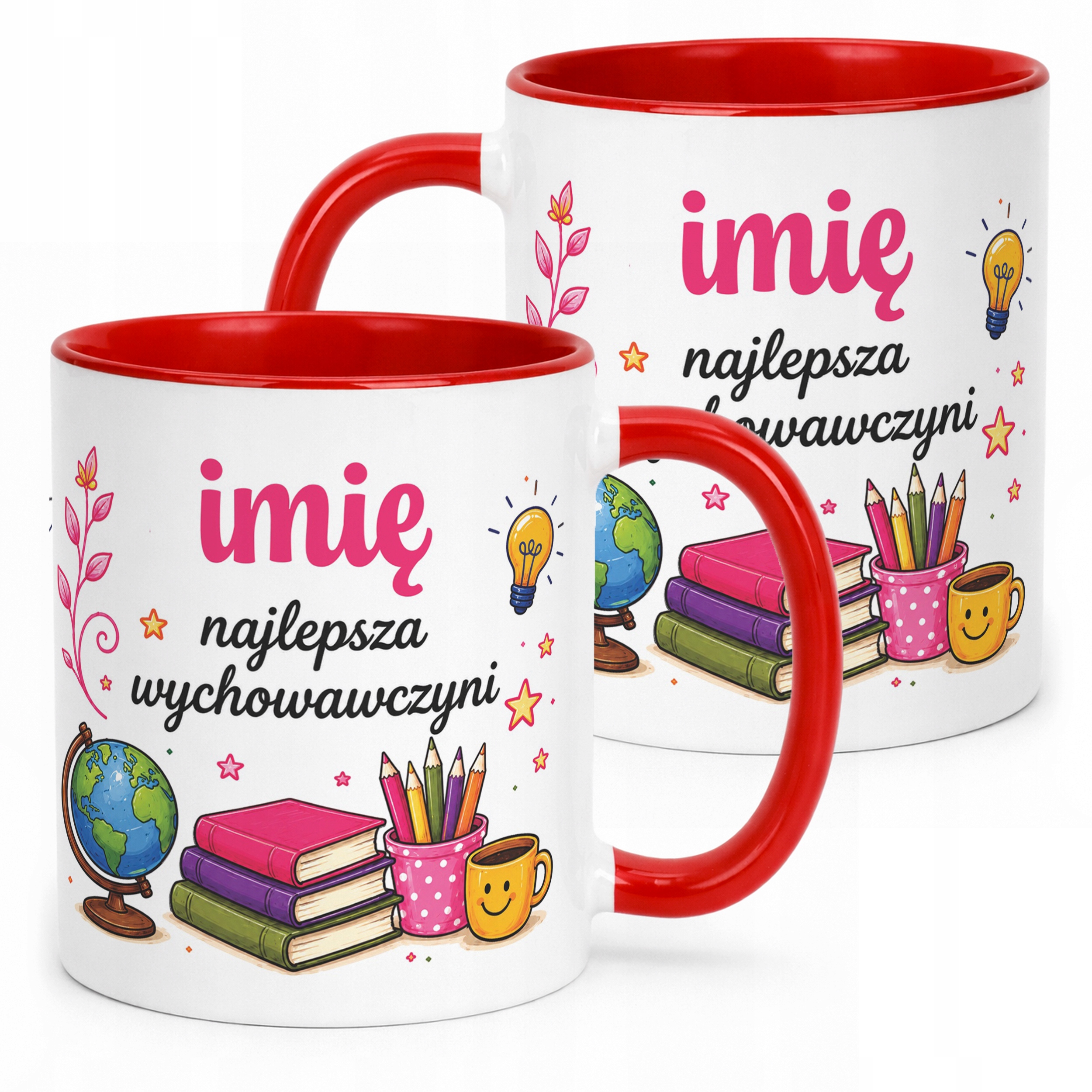 Kubek Czerwony z Imieniem Dzień Nauczyciela Dla Wychowawczyni