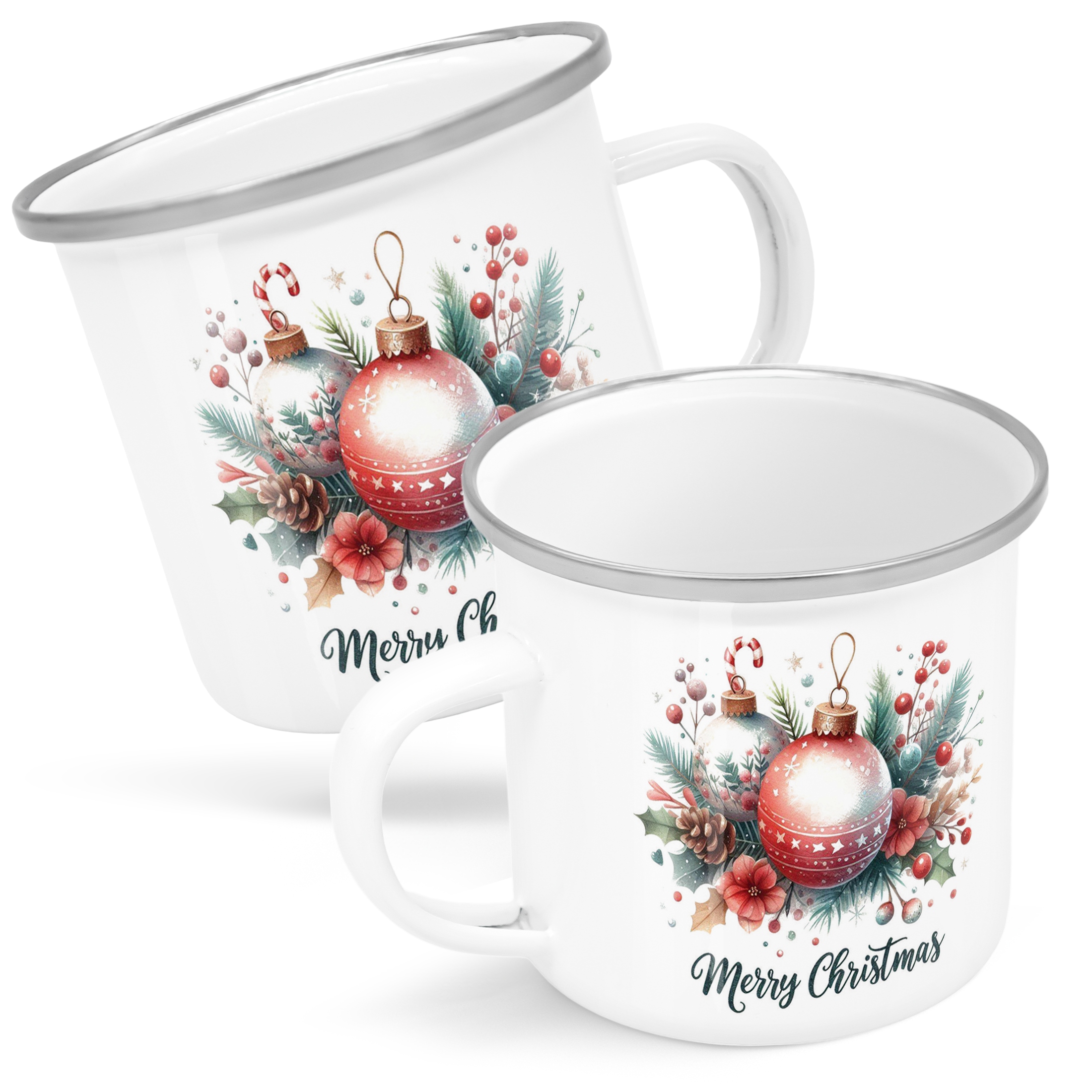 Emaliowany Kubek Garnuszek Świąteczny Merry Christmas Boże Narodzenie