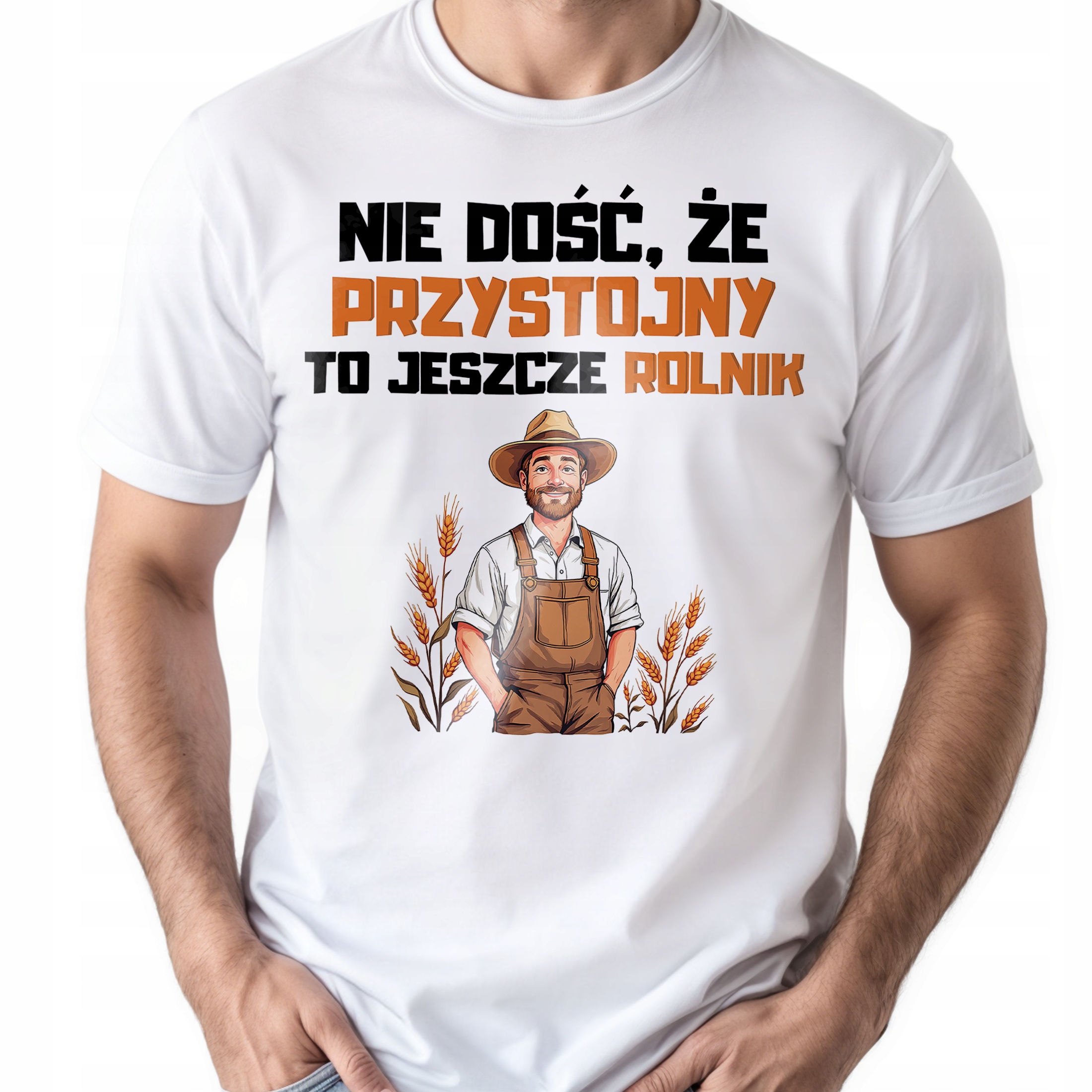 Koszulka biała męska Dla Rolnika Zabawny Prezent Upominek