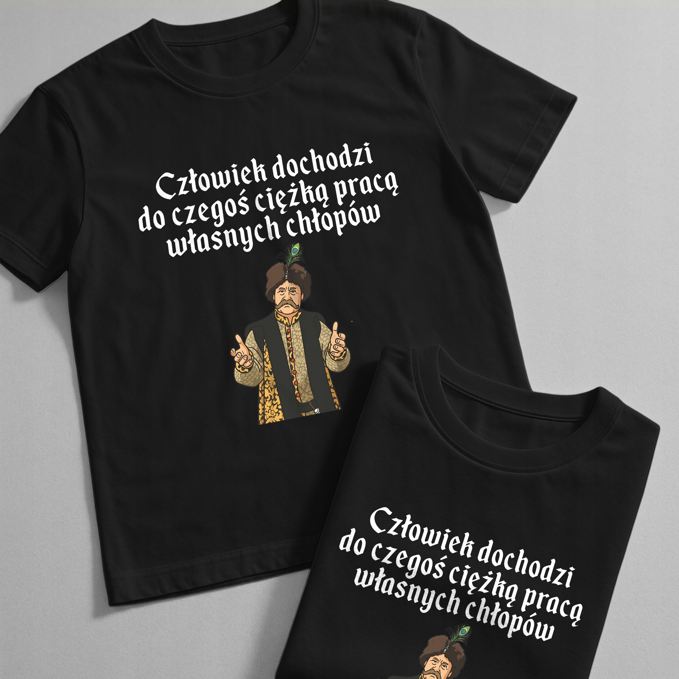 Koszulka czarna męska 1670 Człowiek Dochodzi Do Czegoś