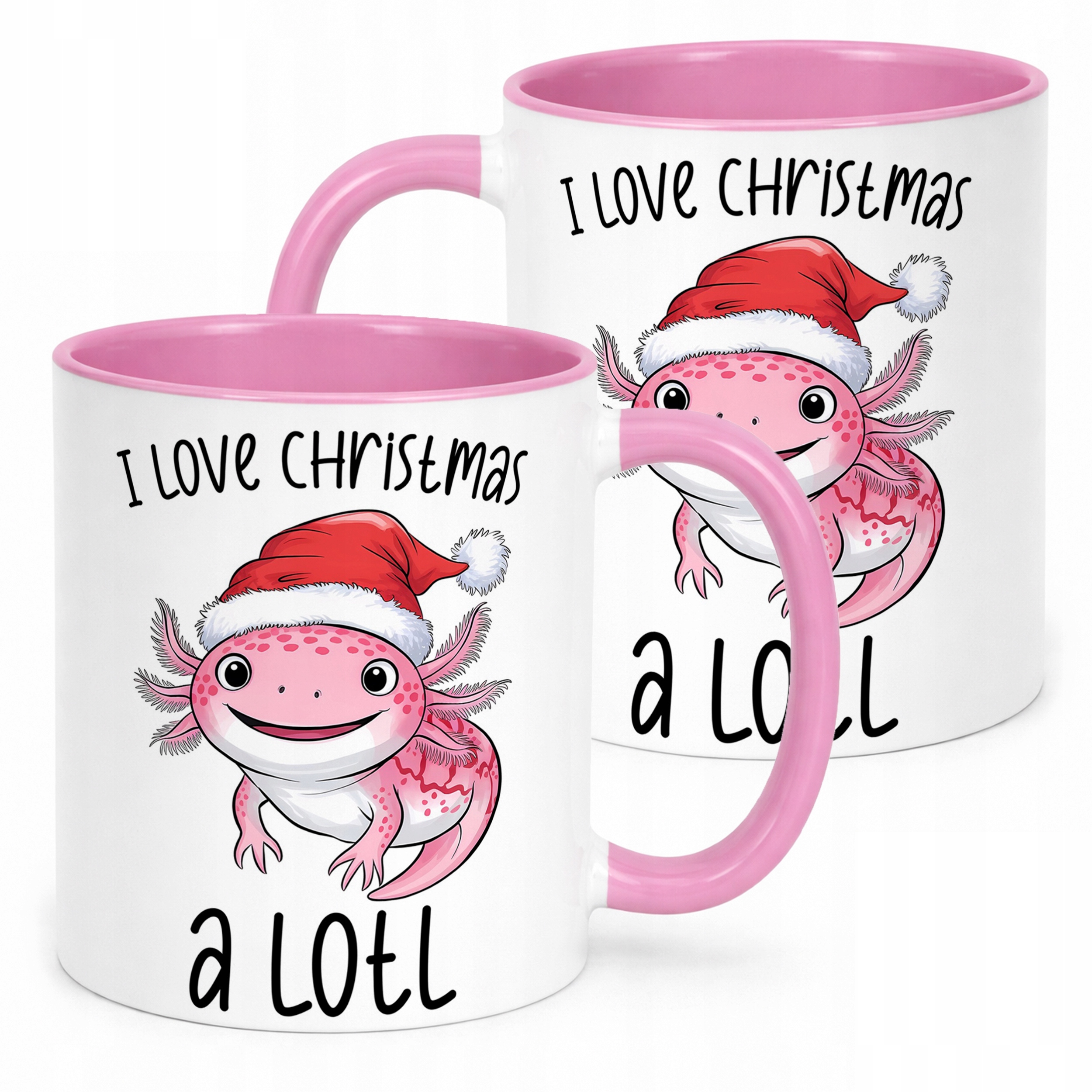 Różowy kubek ceramiczny 330ml Aksolotl Axolotl Mine craft Trend Viral HIT