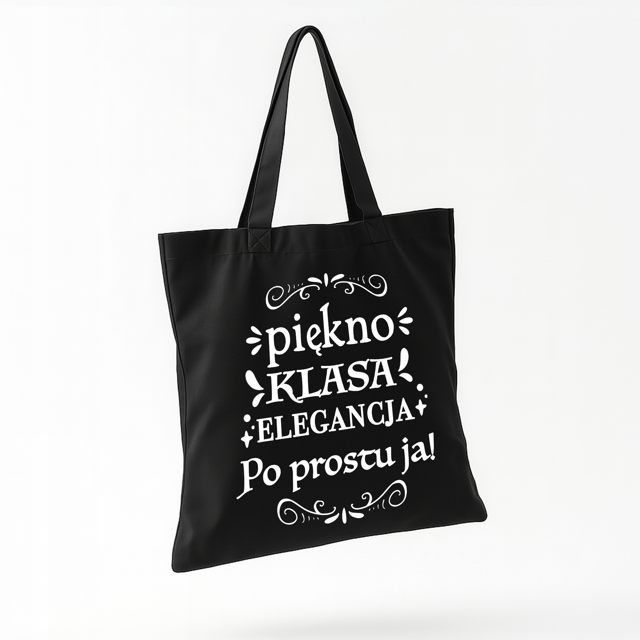 Torba bawełniana czarna na zakupy Dzień Kobiet Dla Kobiety Prezent