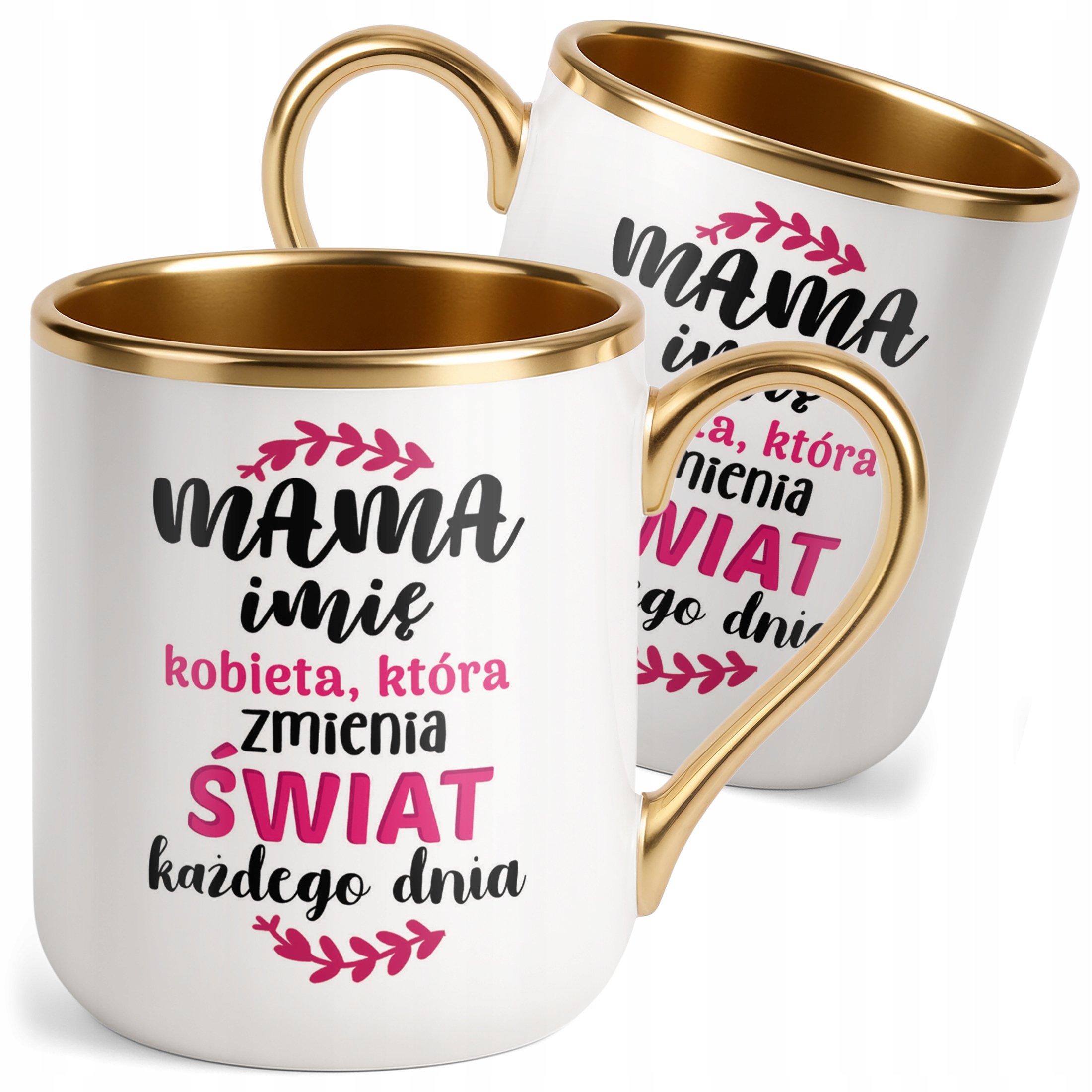 Kubek Premium Złoty Personalizowany Dzień Matki Dla Mamy Prezent Upominek