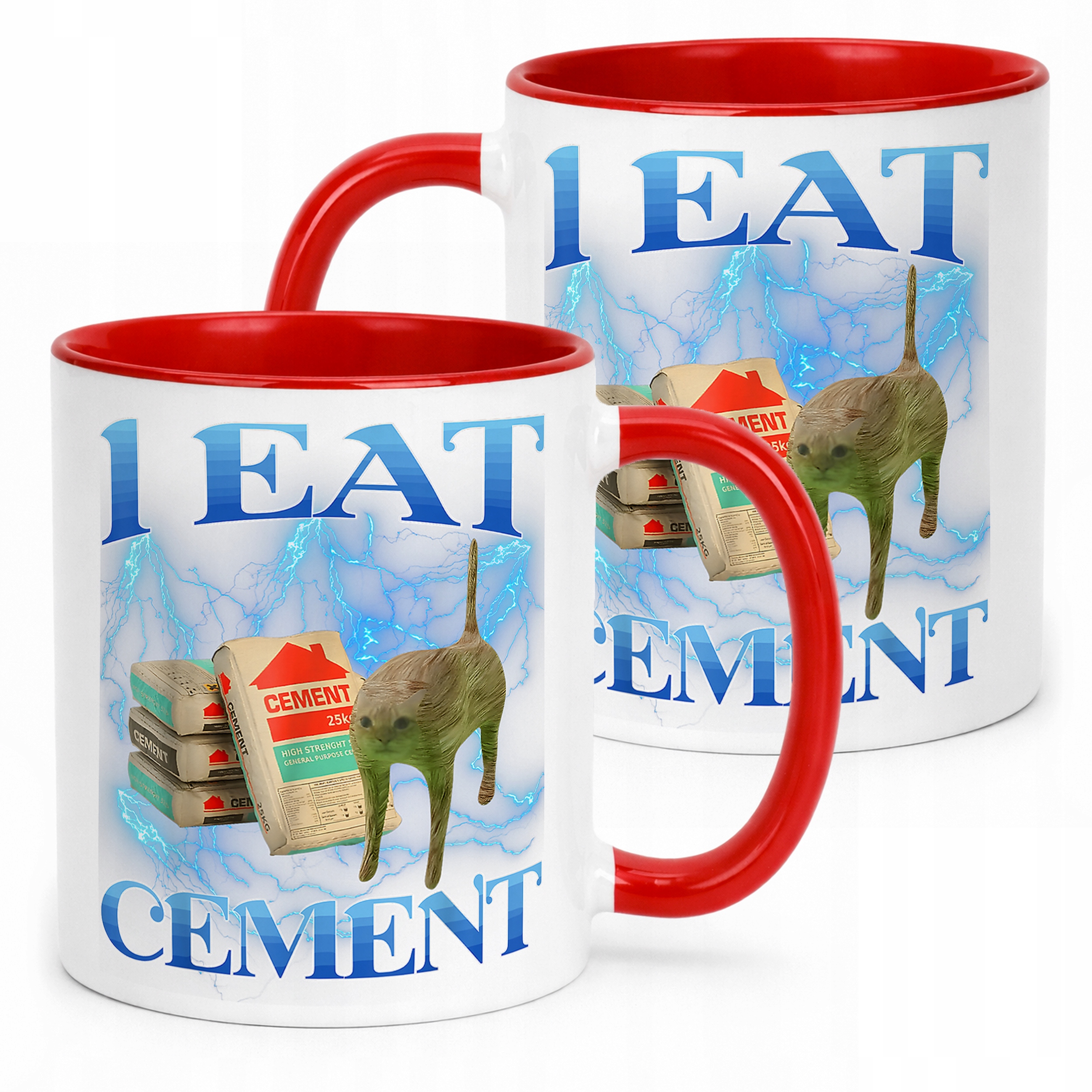 Kubek ceramiczny I Eat Cement viral tiktok brainrot mem