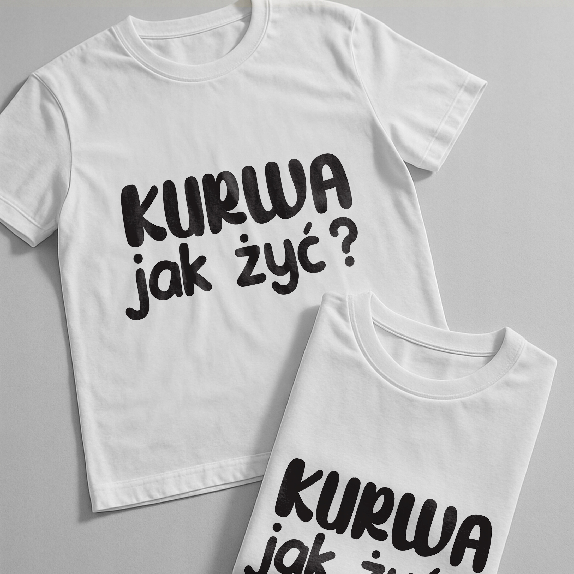 Koszulka biała męska Ku**a Jak Żyć Zabawny Prezent r. 3XL