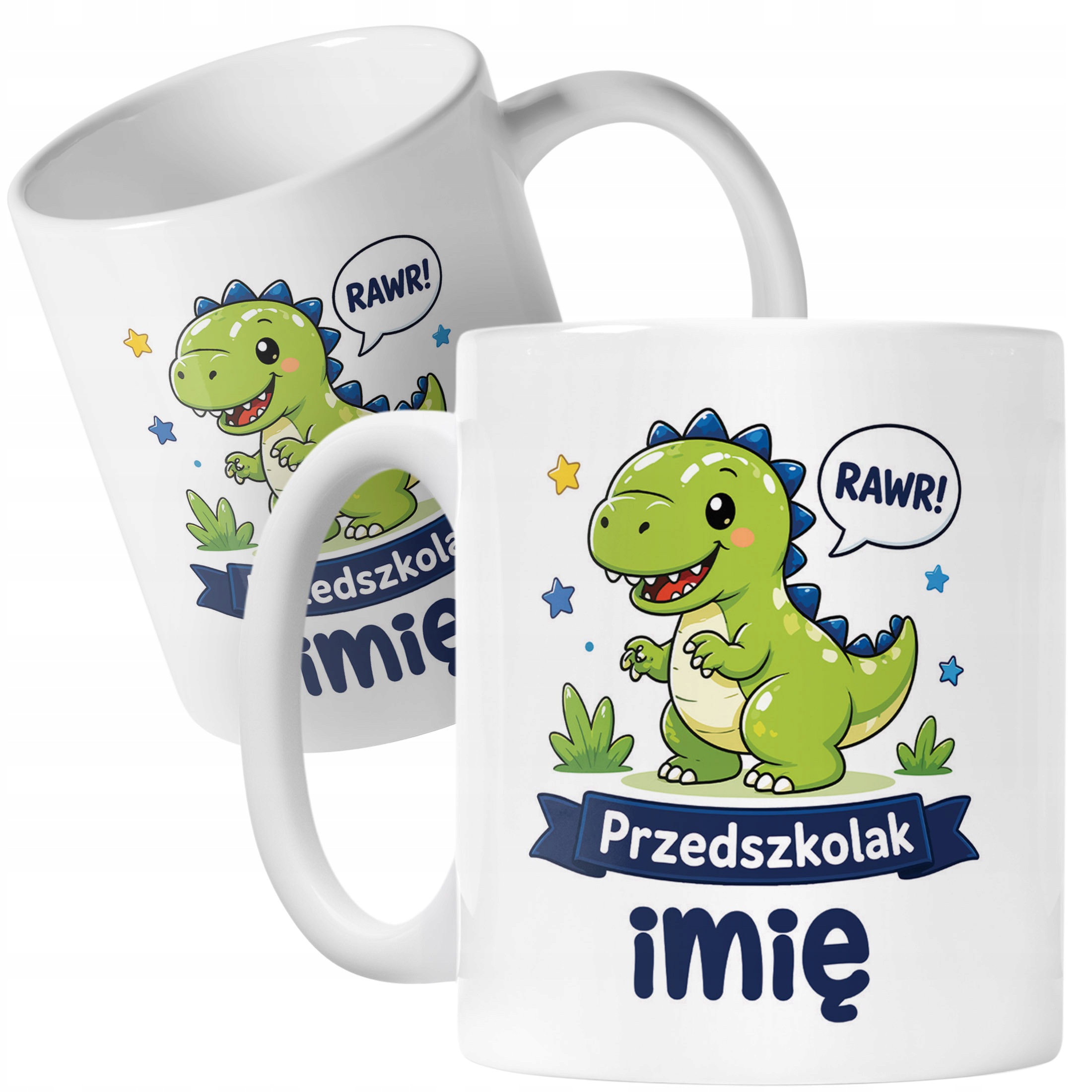 Biały Kubek z nadrukiem personalizowany Przedszkolak Szkoła Dla Dzieci