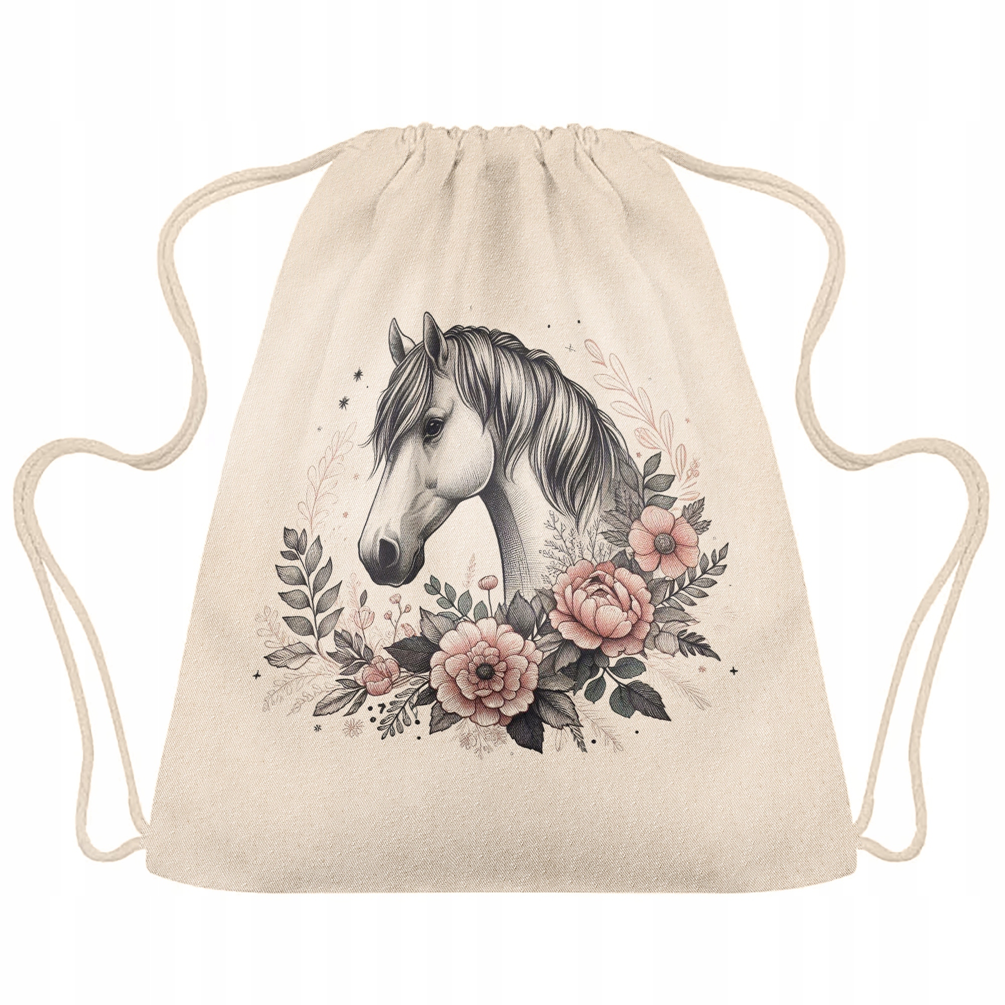 Plecak bawełniany 34×40 Z Koniem Koń Na Prezent Dla Dzieci