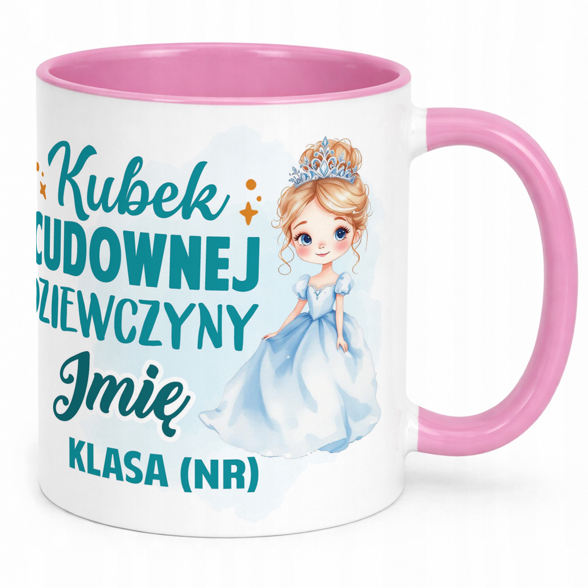 Kubek Różowy Z Imieniem Klasa Dzień Kobiet Dla Dziewczynki Prezent