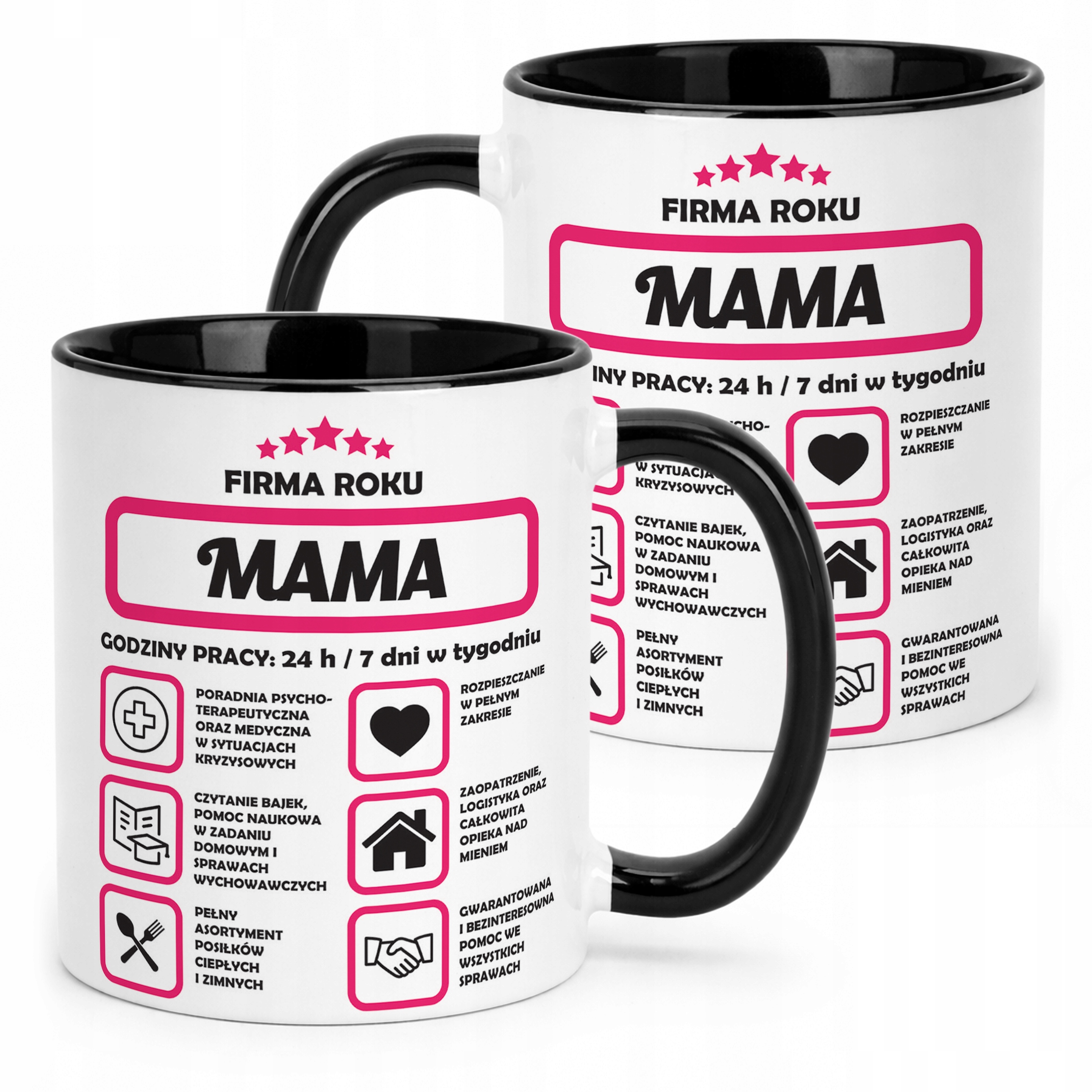 Kubek Czarny Dzień Matki Dla Mamy Prezent Firma Mama