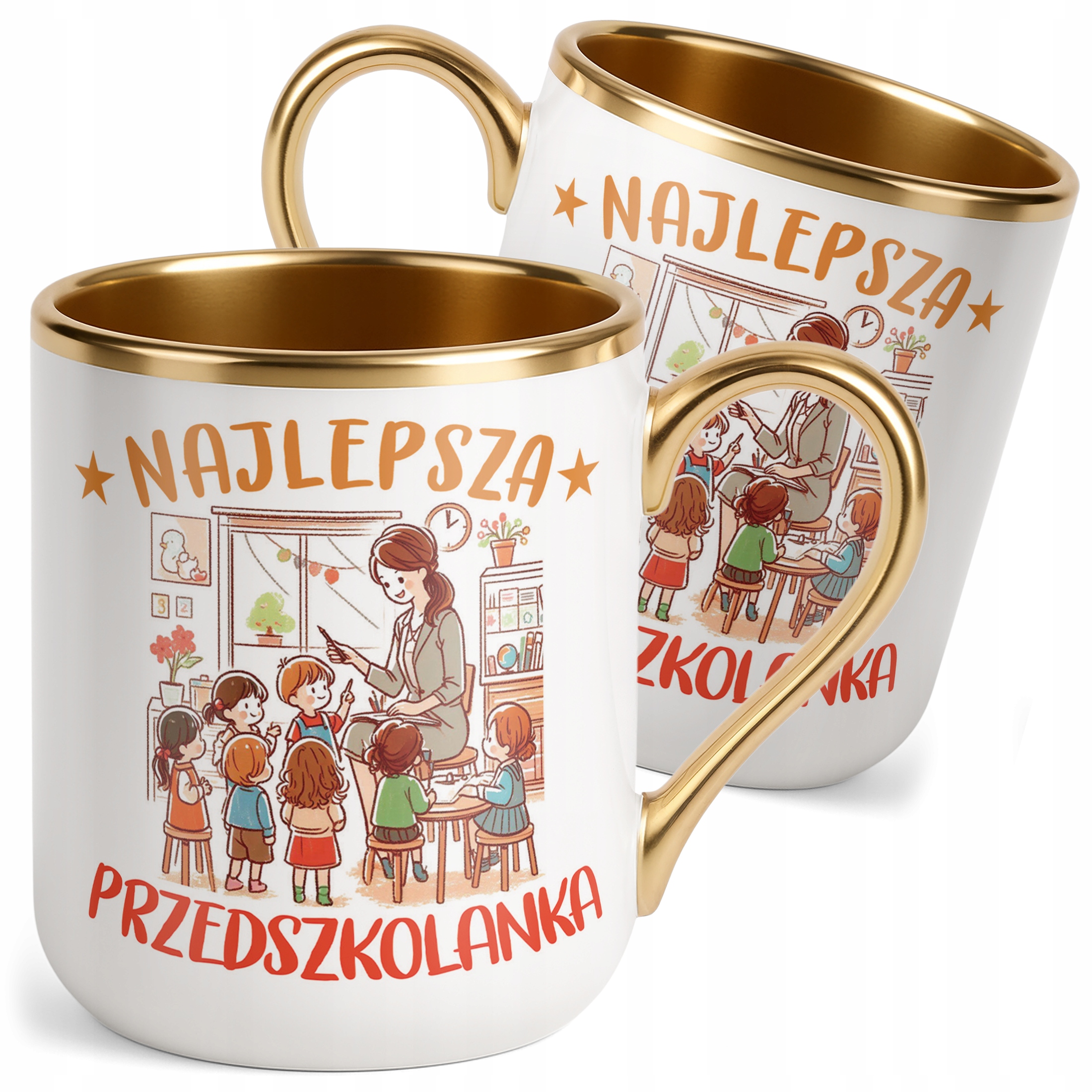 Kubek Premium Złoty Dzień Nauczyciela Dla Przedszkolanki Prezent