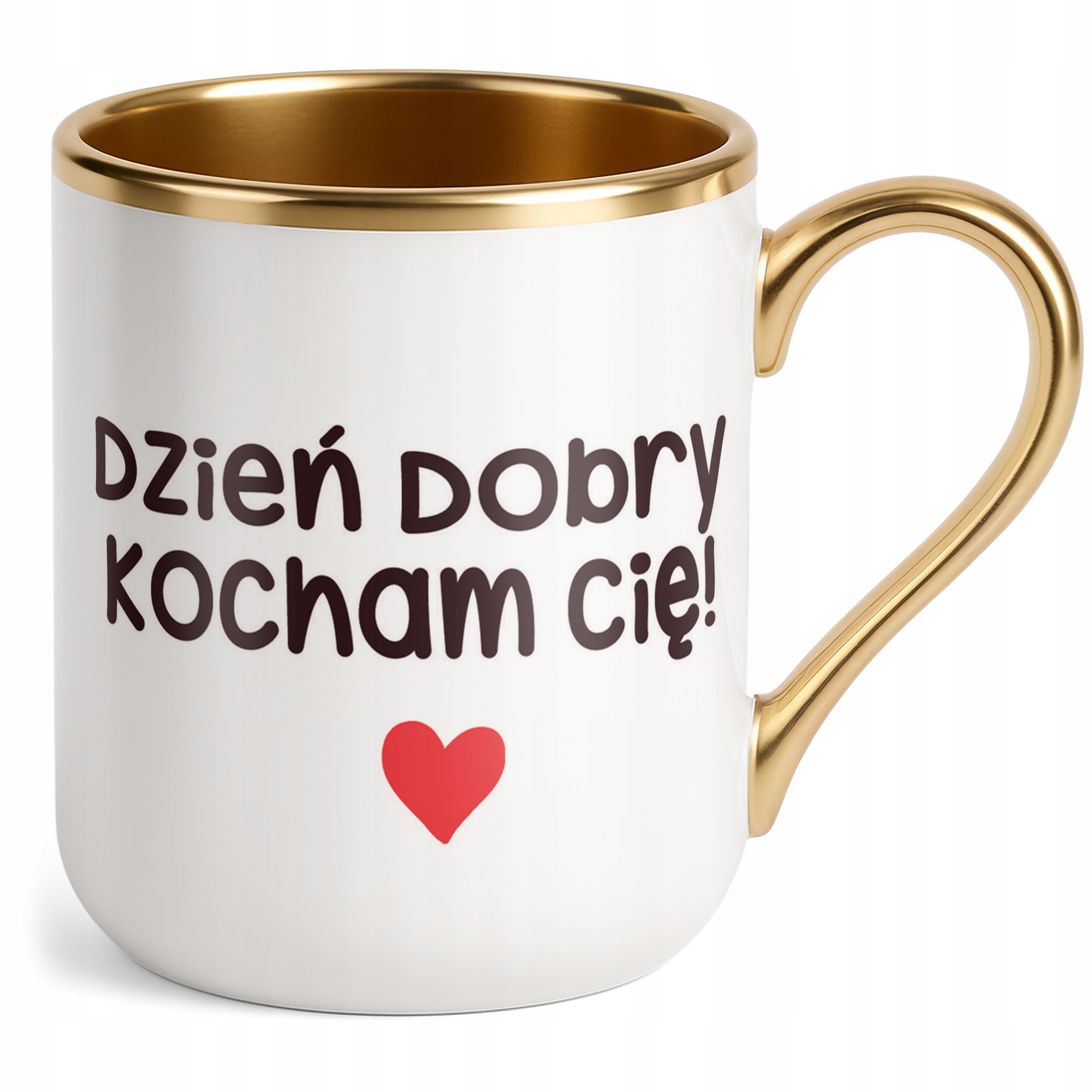 Kubek Premium Złoty Personalizowany Na Walentynki Kocham Cię Prezent