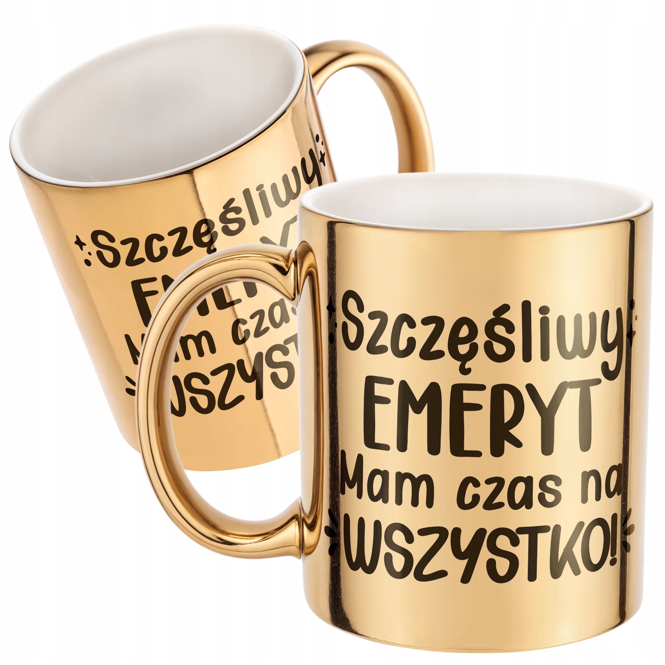Złoty Kubek ceramiczny z okazji Emerytury Dla Emeryta Prezent Upominek