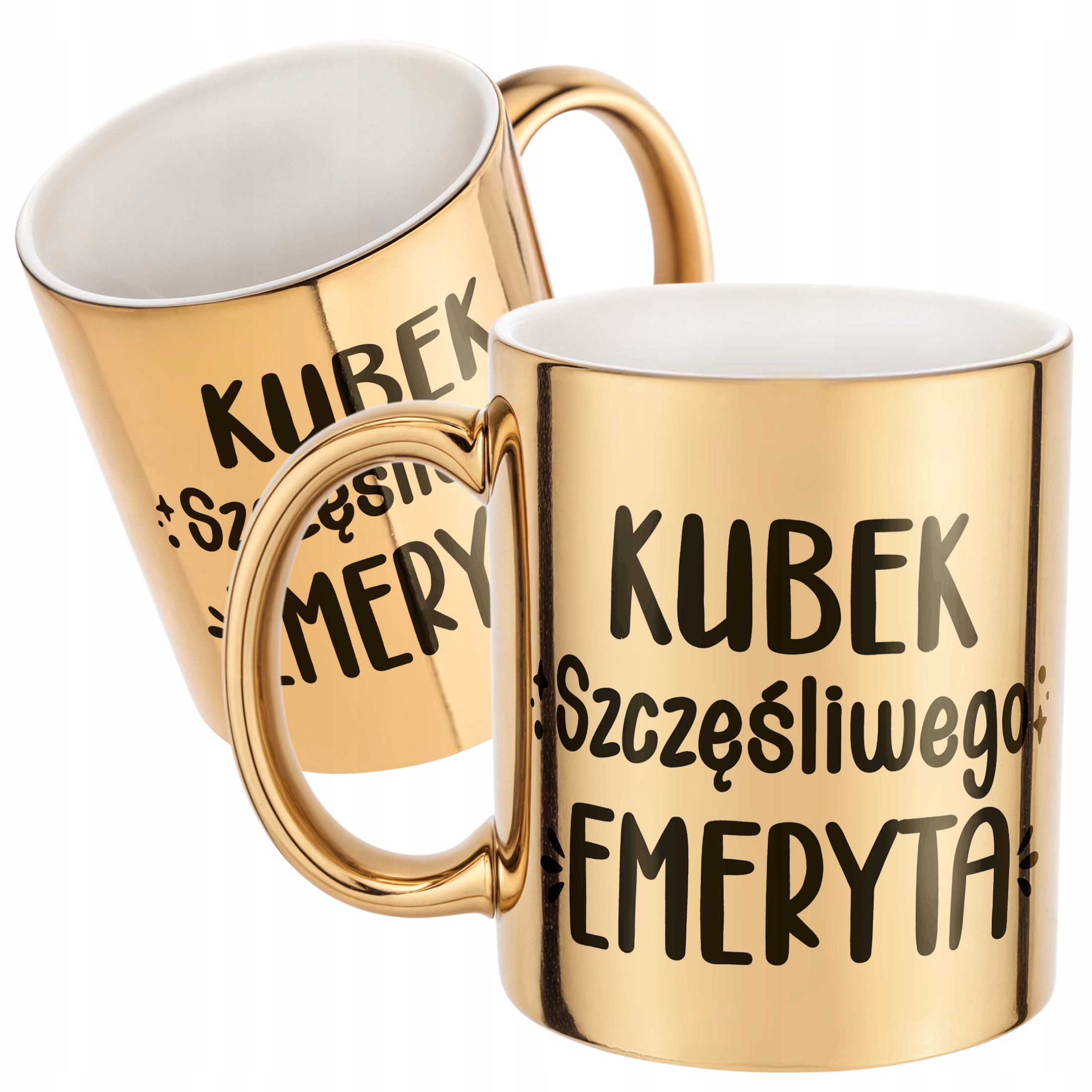 Złoty Kubek ceramiczny z okazji Emerytury Dla Emeryta Prezent Upominek