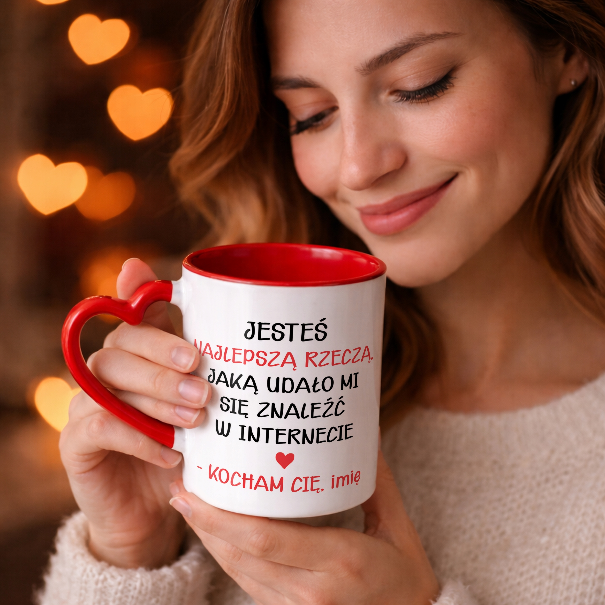 Kubek Walentynkowy Personalizowany Serce Walentynki Prezent Upominek