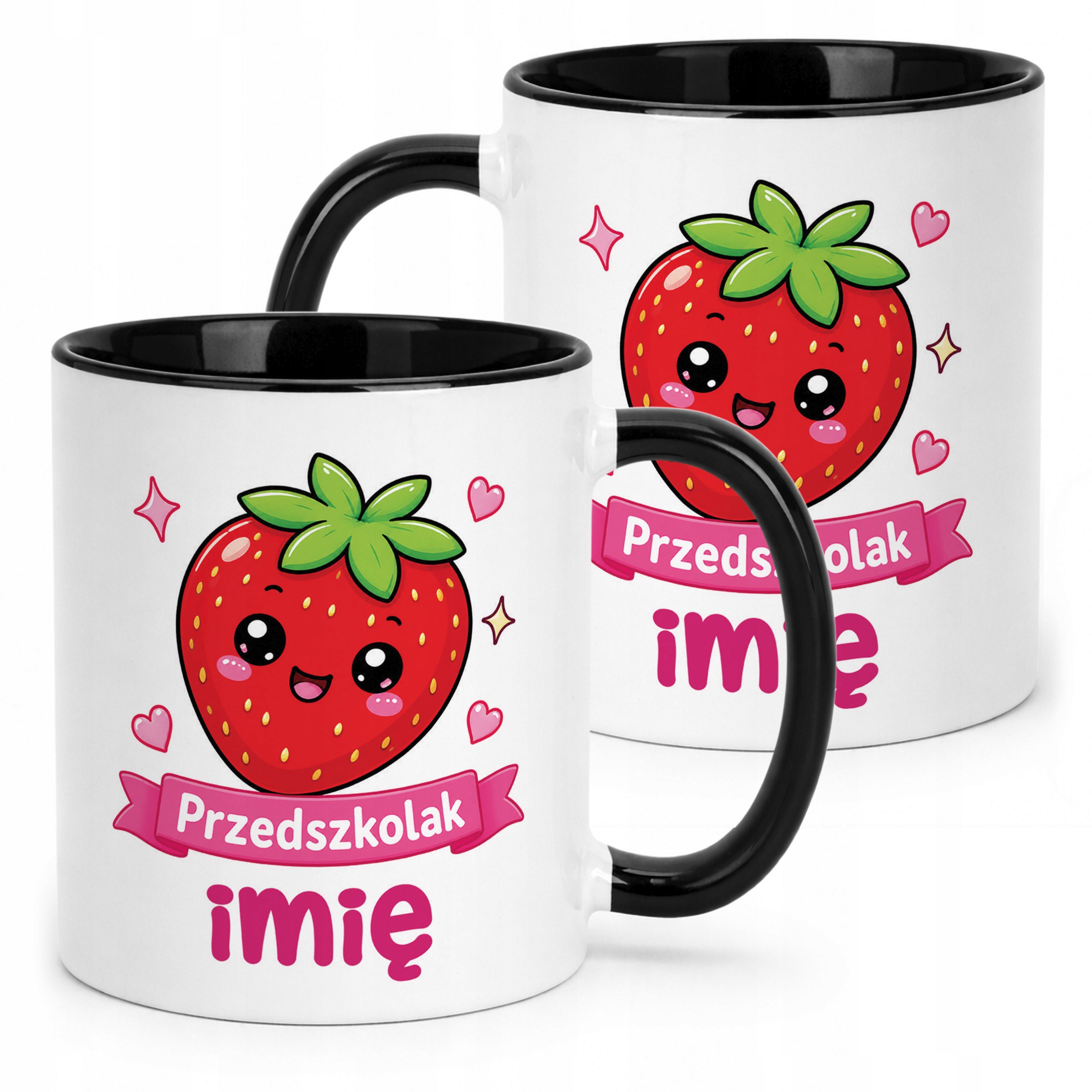 Kubek Czarny z nadrukiem personalizowany Przedszkolak Szkoła Dla Dzieci