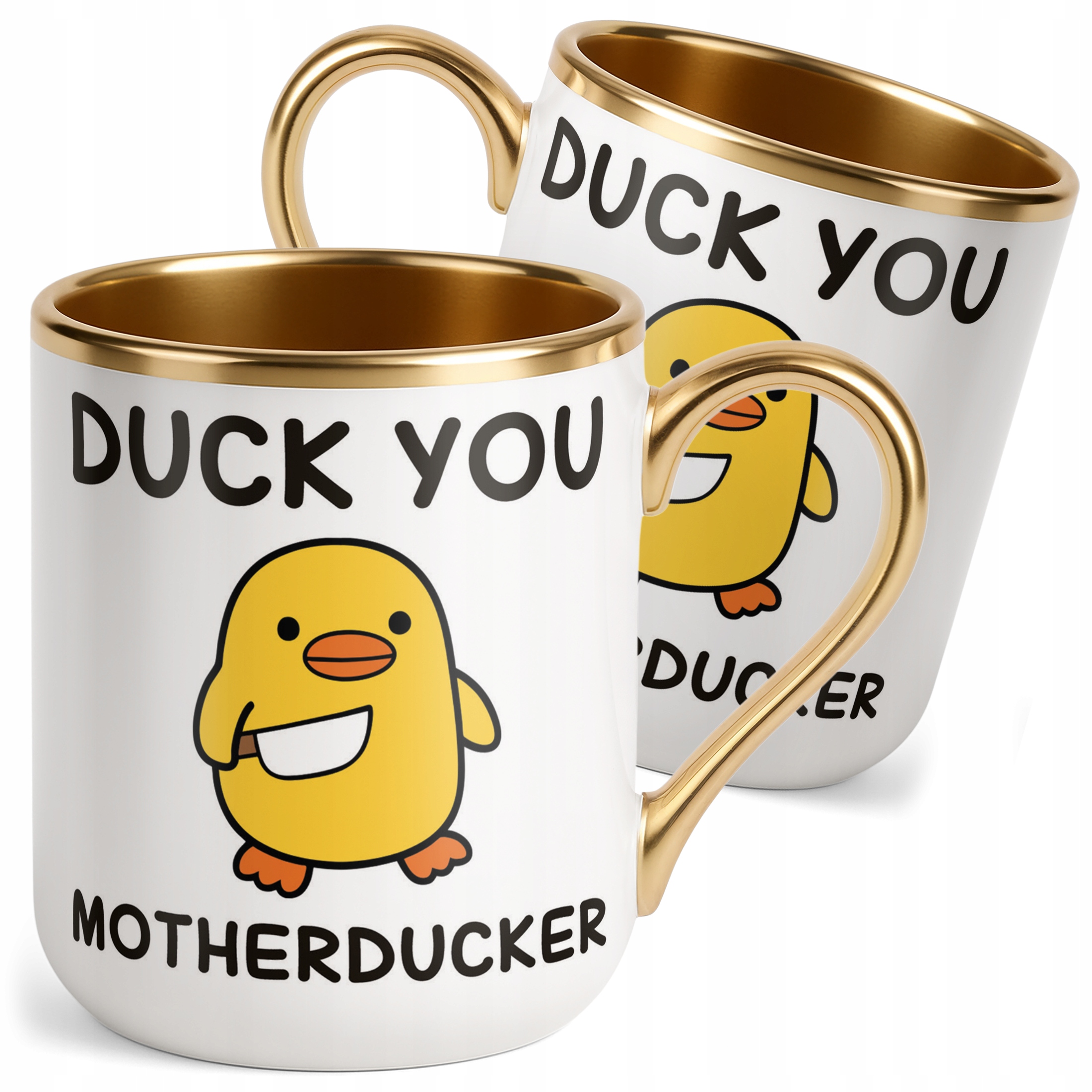 Kubek Premium Złoty Duck You Śmieszny Zabawny Prezent