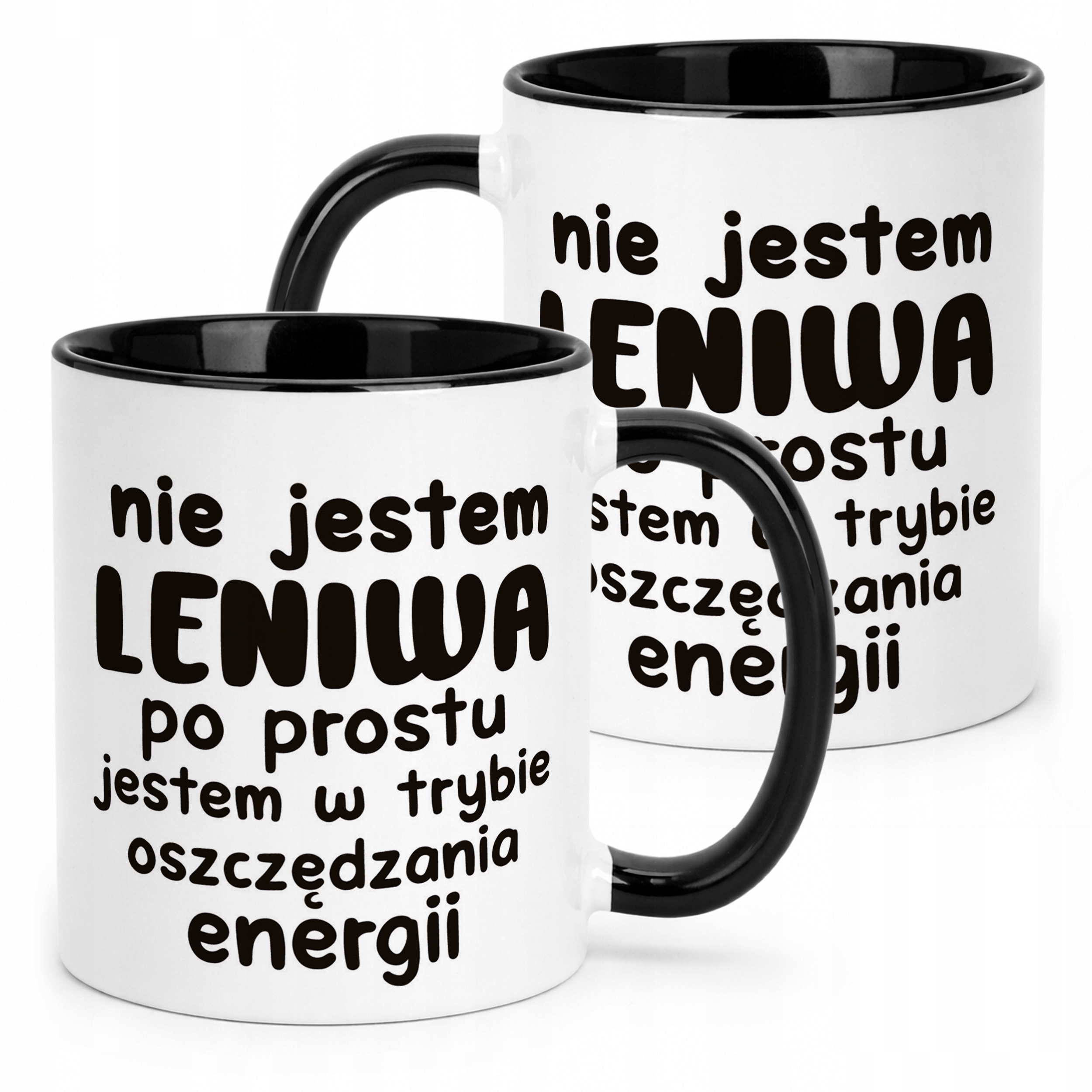 Kubek Czarny Nie Jestem Leniwa Śmieszny Zabawny Prezent
