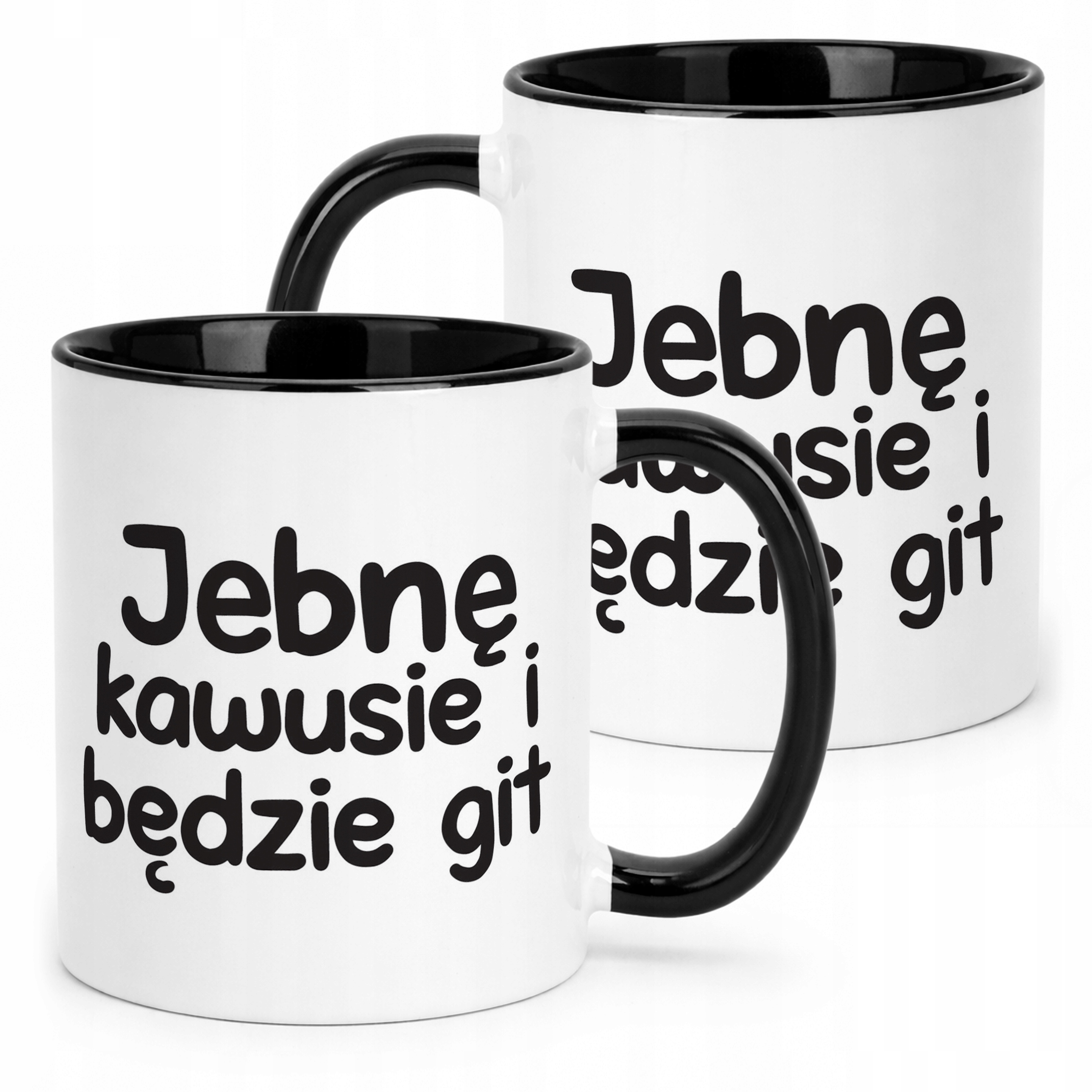 Kubek Czarny Jeb*ę Kawusie I Będzie Git Śmieszny Zabawny Prezent