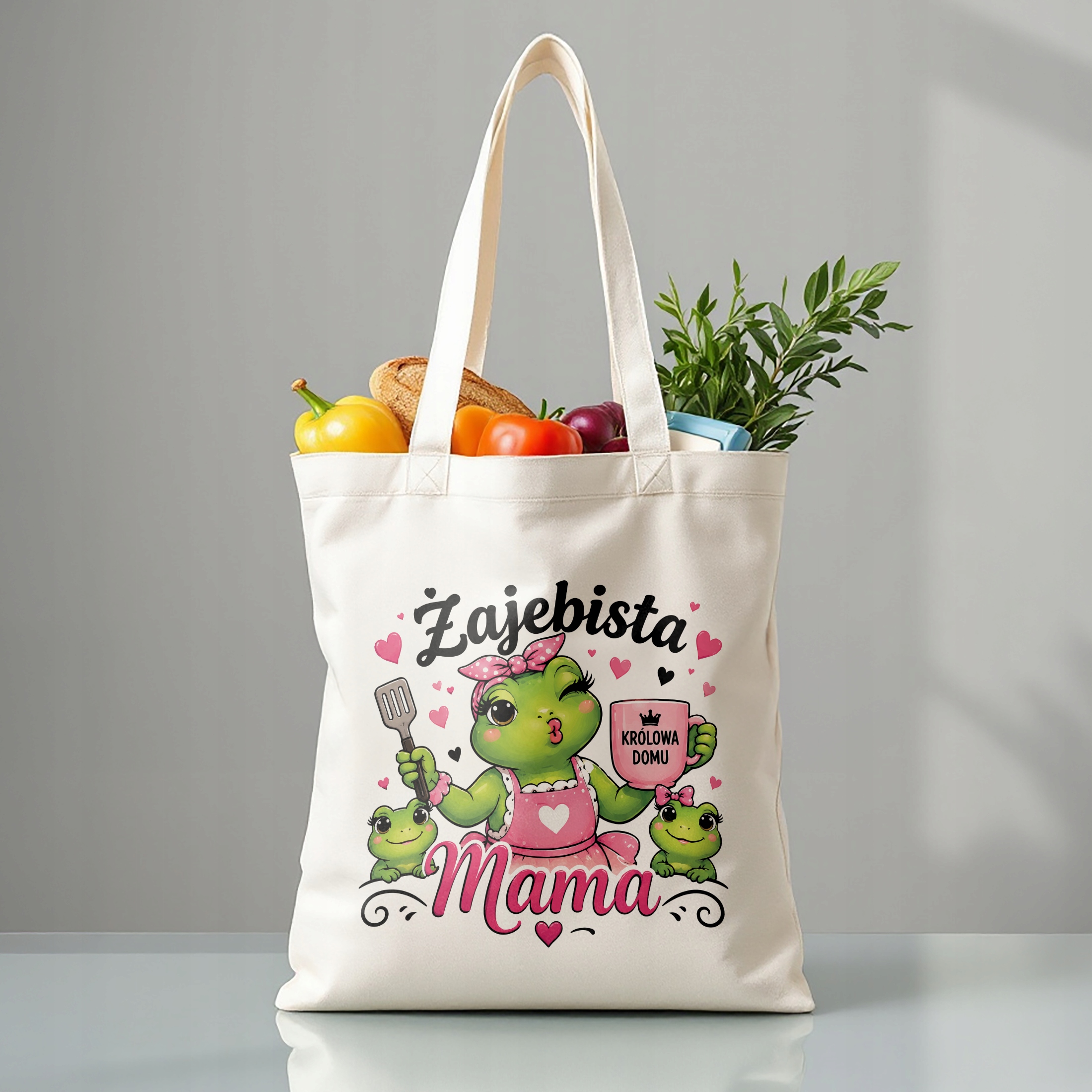 Prezent na Dzień Matki torba bawełniana premium dla mamy eco upominek