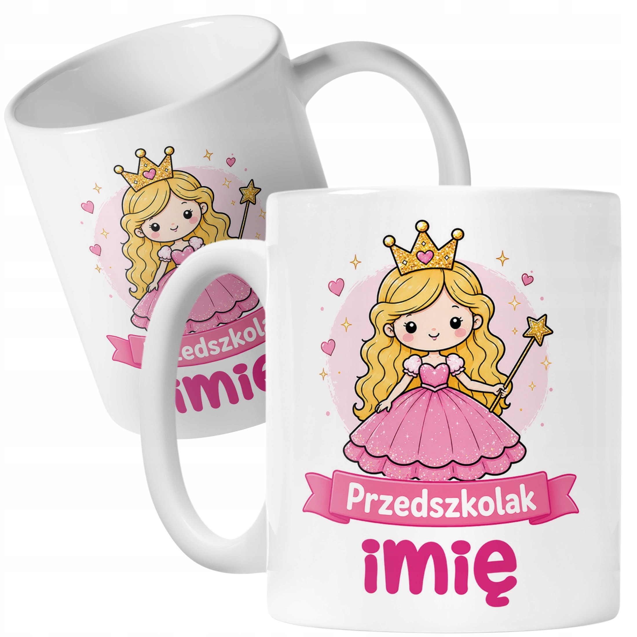 Biały Kubek z nadrukiem personalizowany Przedszkolak Szkoła Dla Dzieci