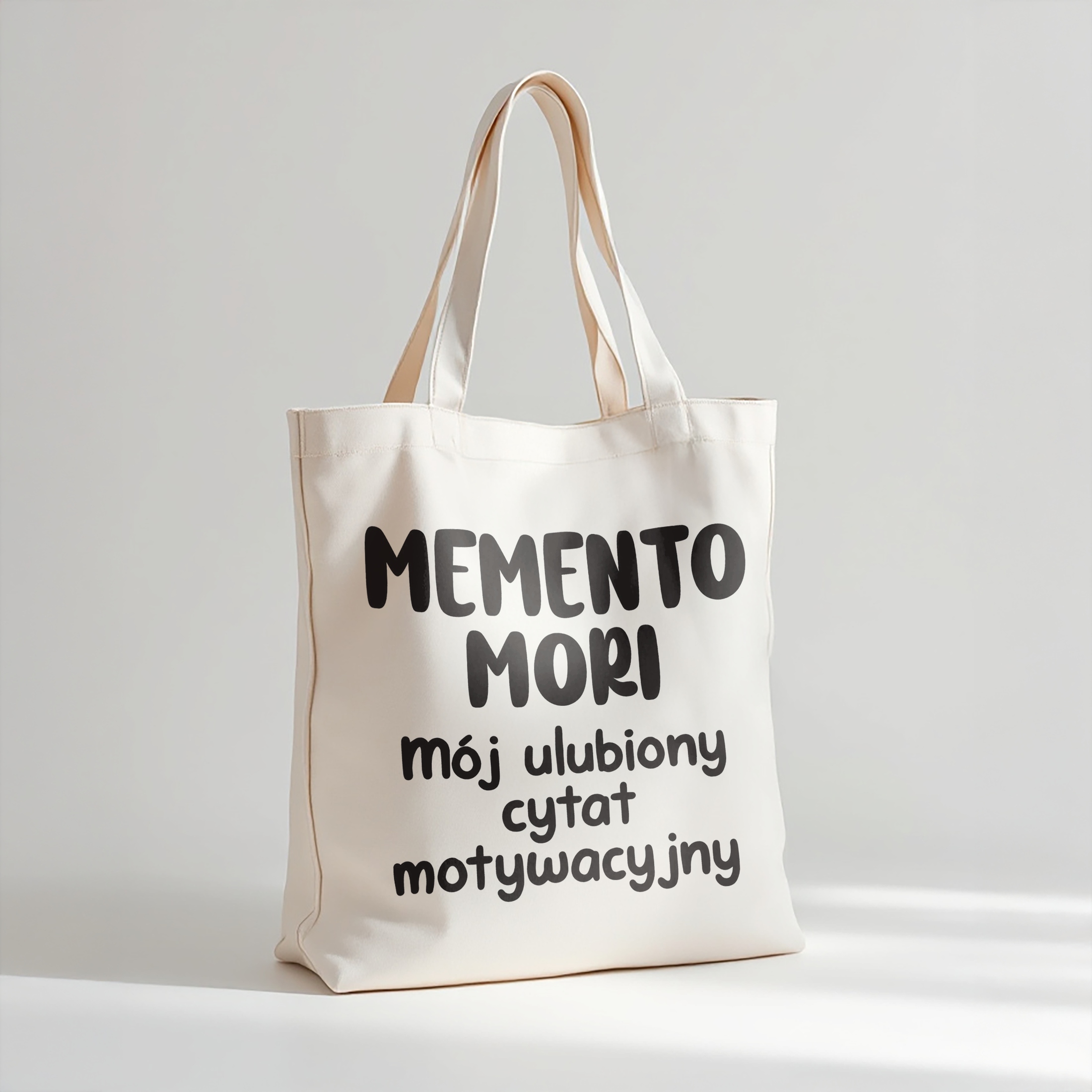 Torba bawełniana premium Memento Mori Cytat Motywacyjny Prezent