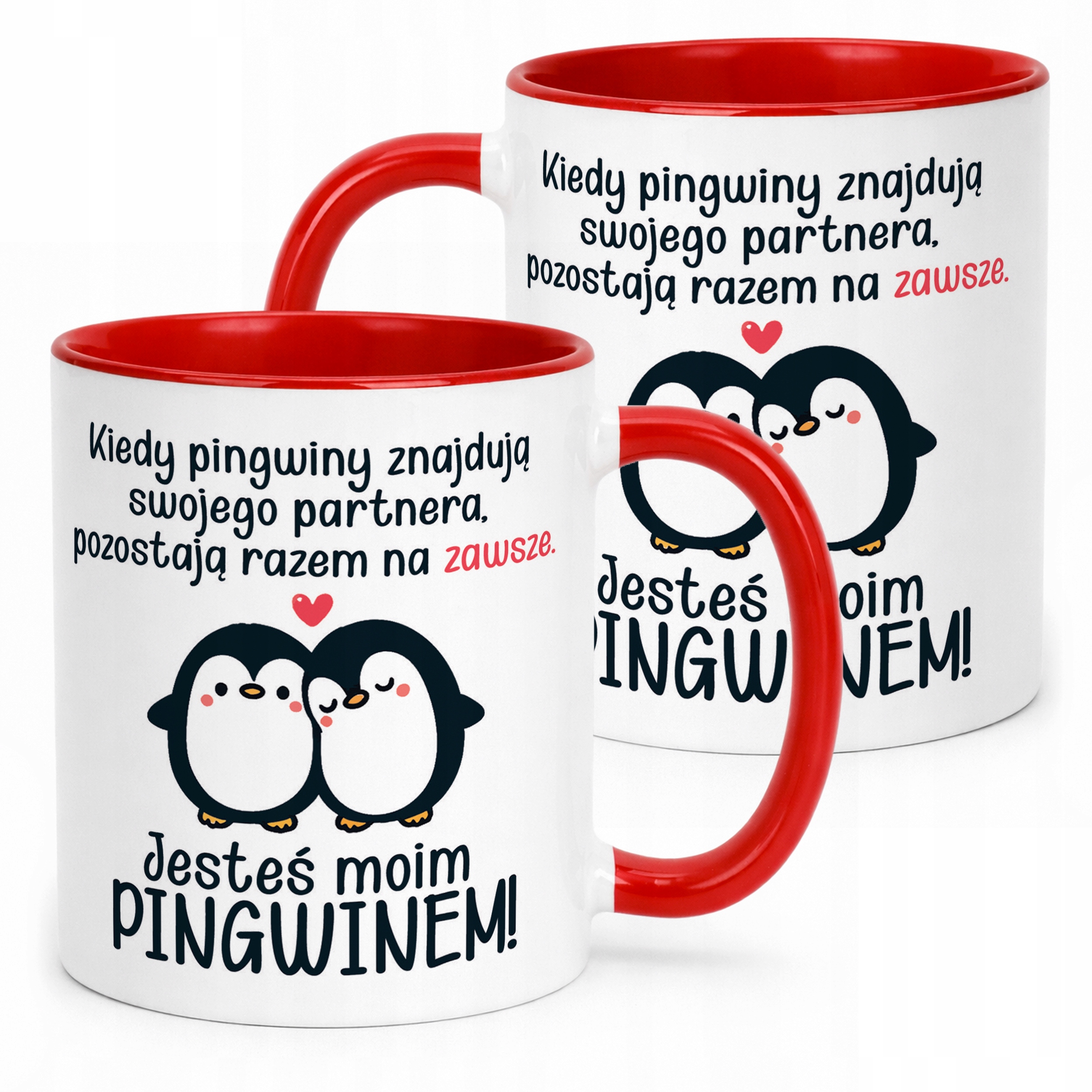 Kubek Czerwony Walentynki Miłość Prezent Upominek Dla Drugiej Połowy