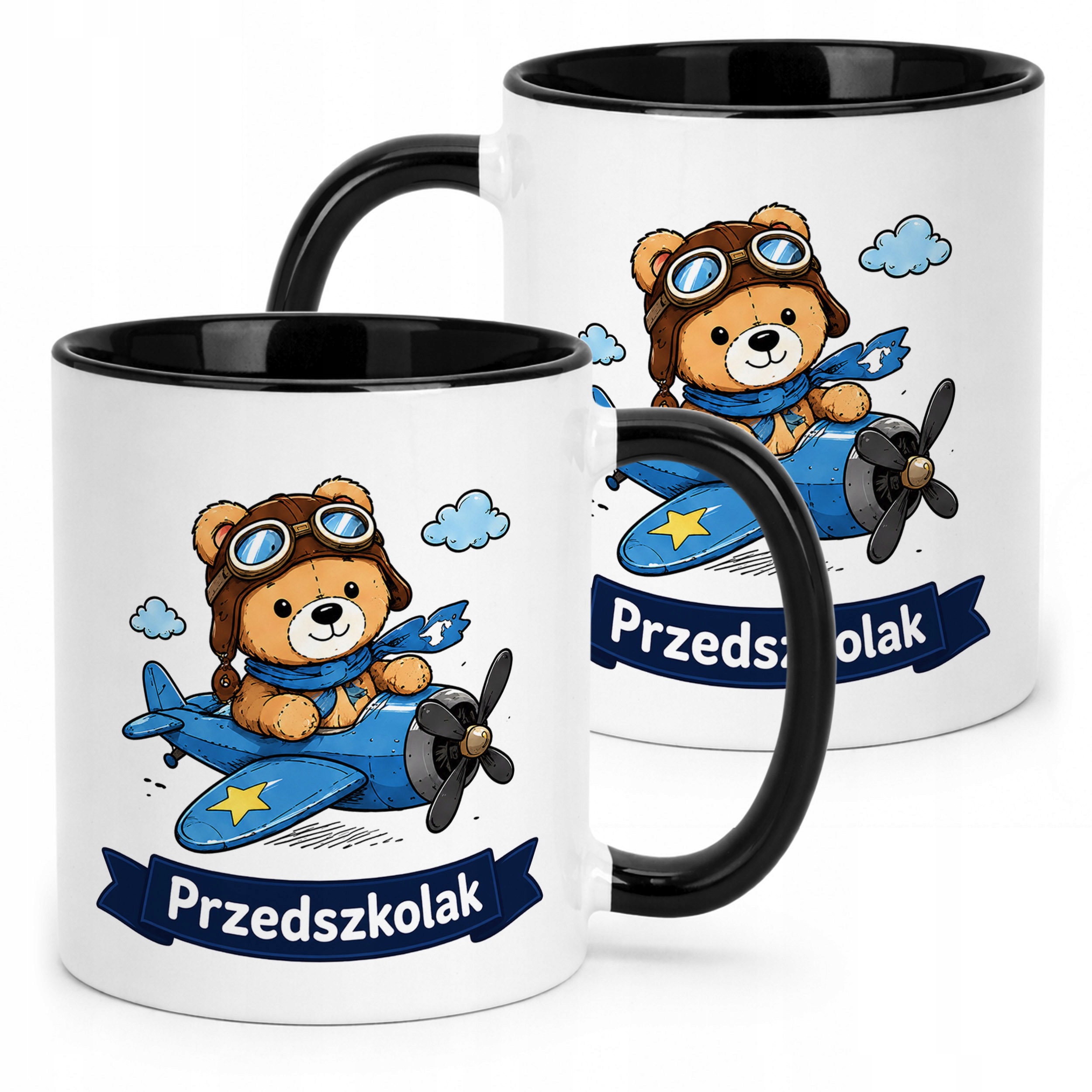 Kubek Czarny z nadrukiem Przedszkolak Szkoła Dla Dzieci Prezent