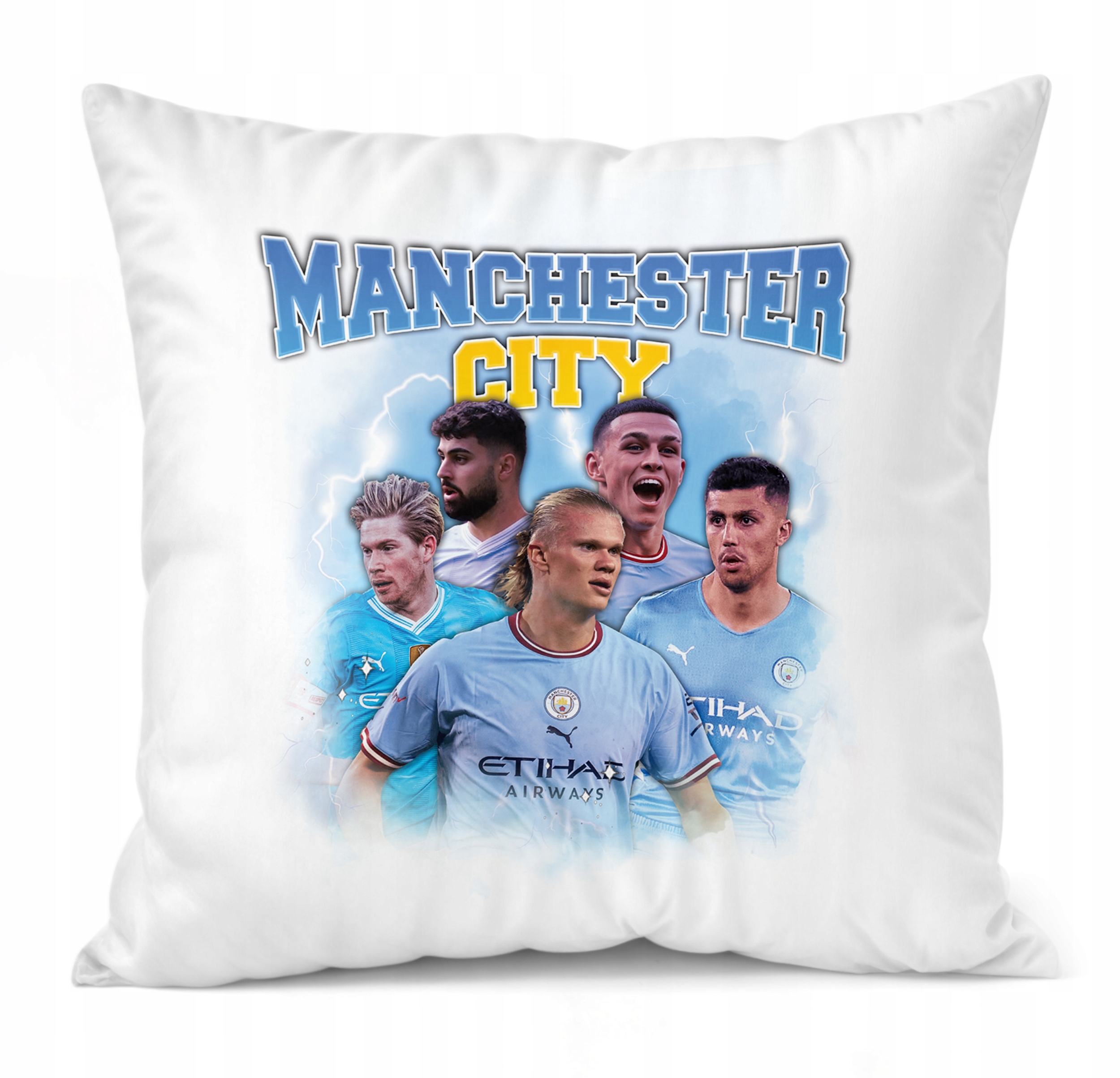 Zestaw Kubek + Poduszka Manchester City Haaland De Bruyne