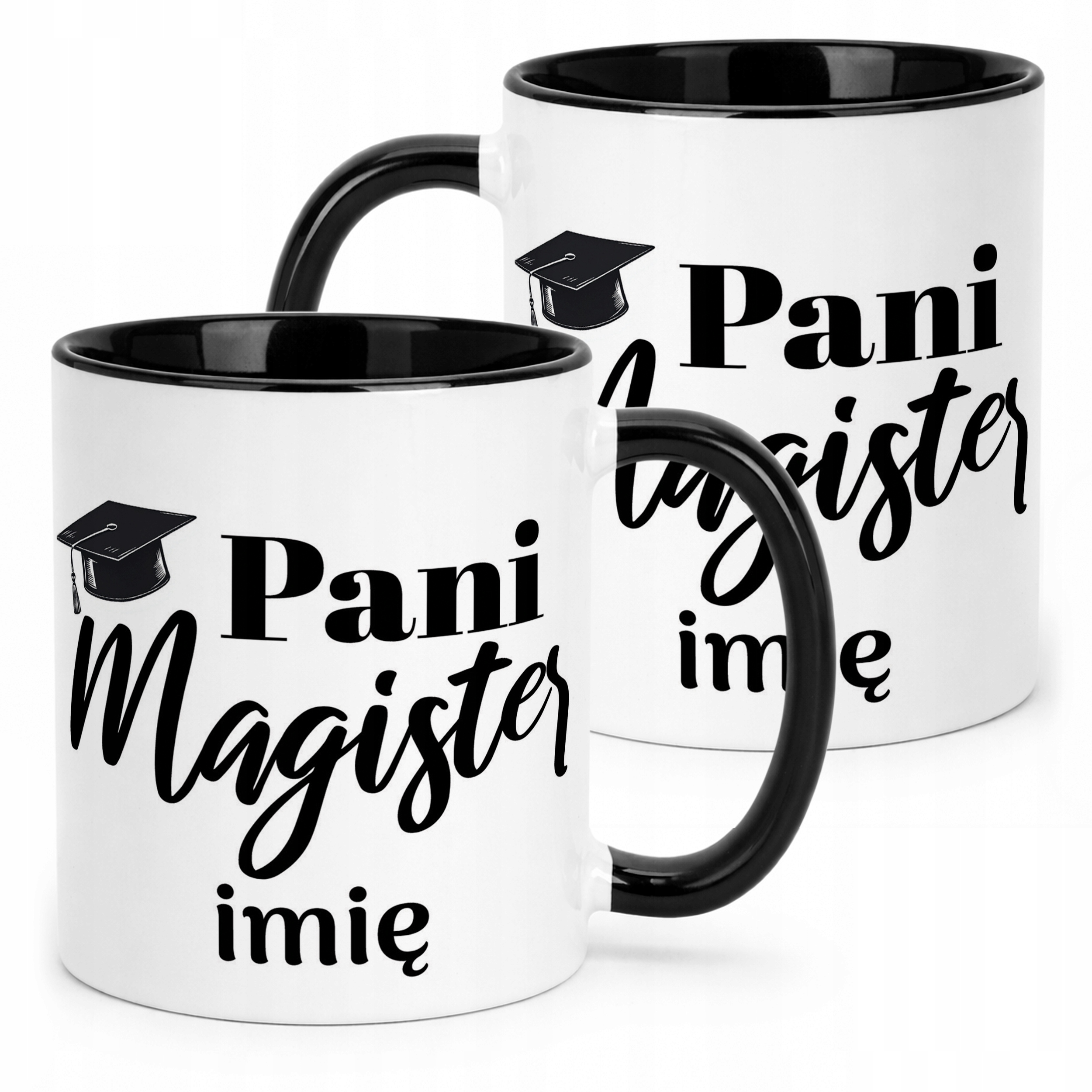 Kubek Czarny Personalizowany Pani Magister Prezent Upominek
