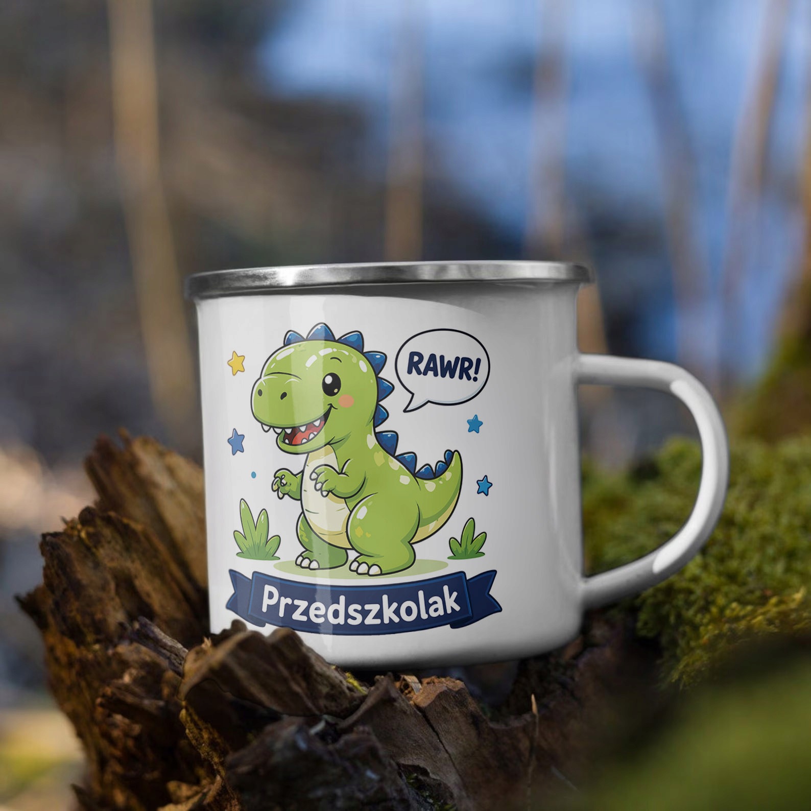 Zestaw Plecak Worek Kubek Emaliowany Z Nadrukiem Przedszkolak Szkoła