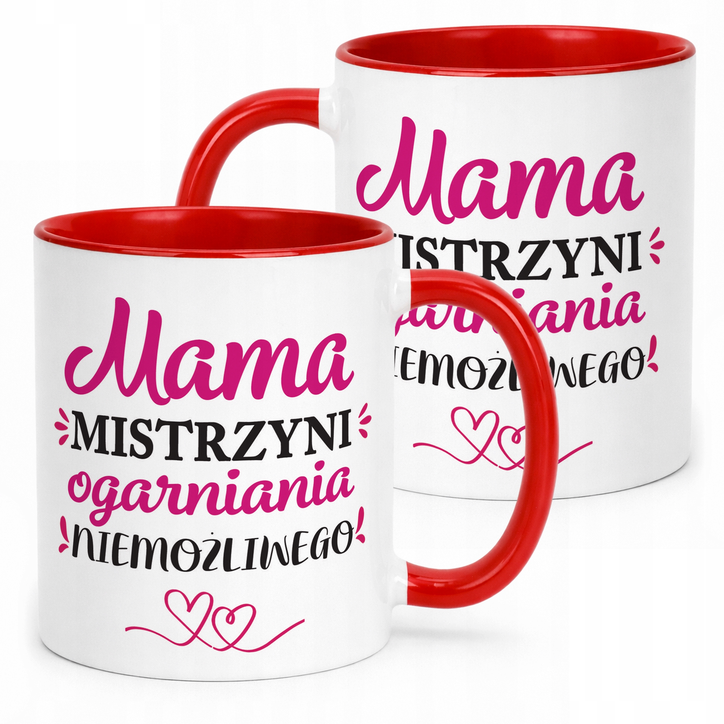Kubek Czerwony Dzień Matki Dla Mamy Prezent Mama Mistrzyni Ogarniania