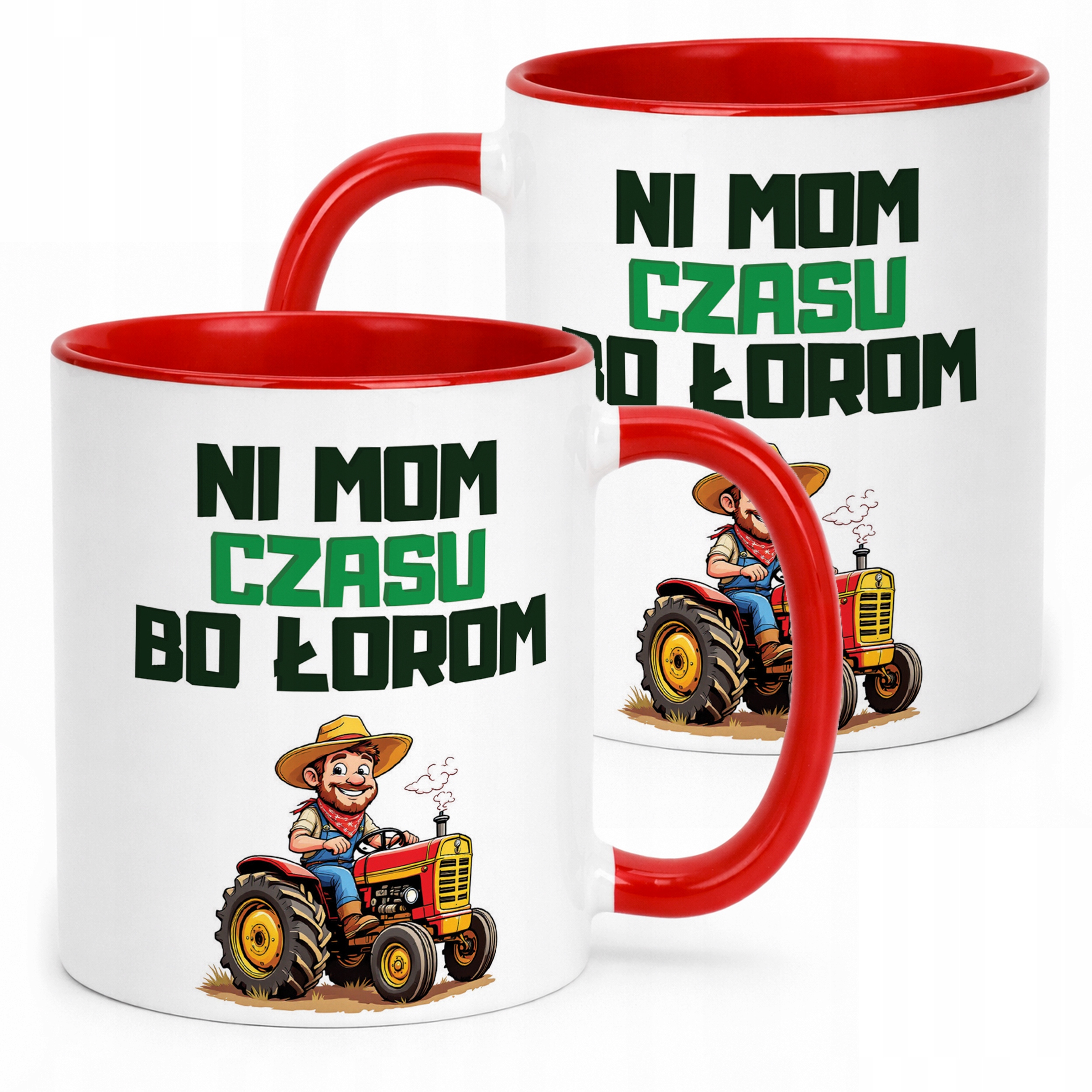 Kubek Czerwony Rolnik Dla Rolnika Traktor Zabawny Prezent Upominek