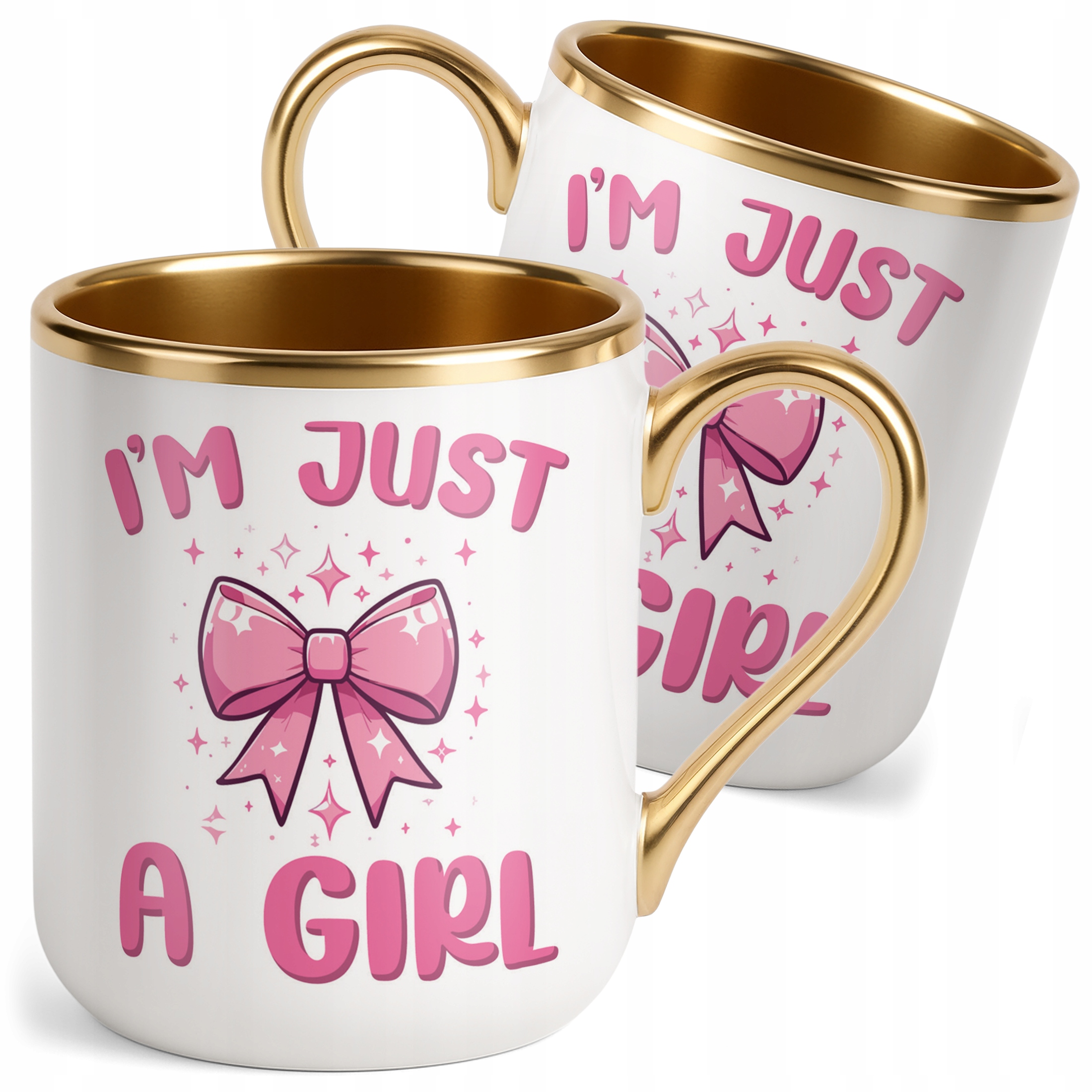 Kubek Premium Złoty I’M JUST A GIRL Śmieszny Zabawny Prezent