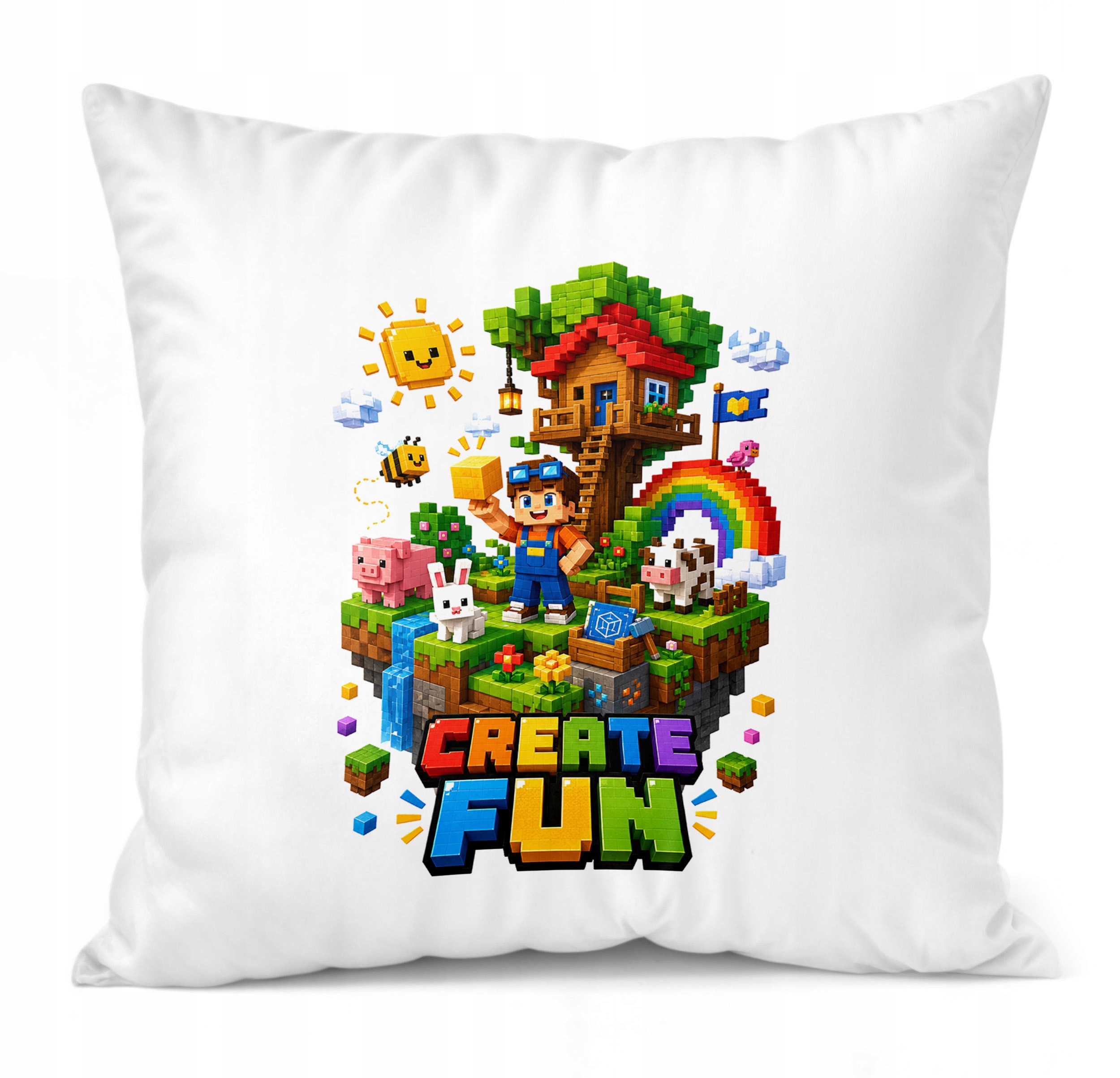 Zestaw Kubek Czarny Poduszka Z Nadrukiem PIXEL GRA Prezent