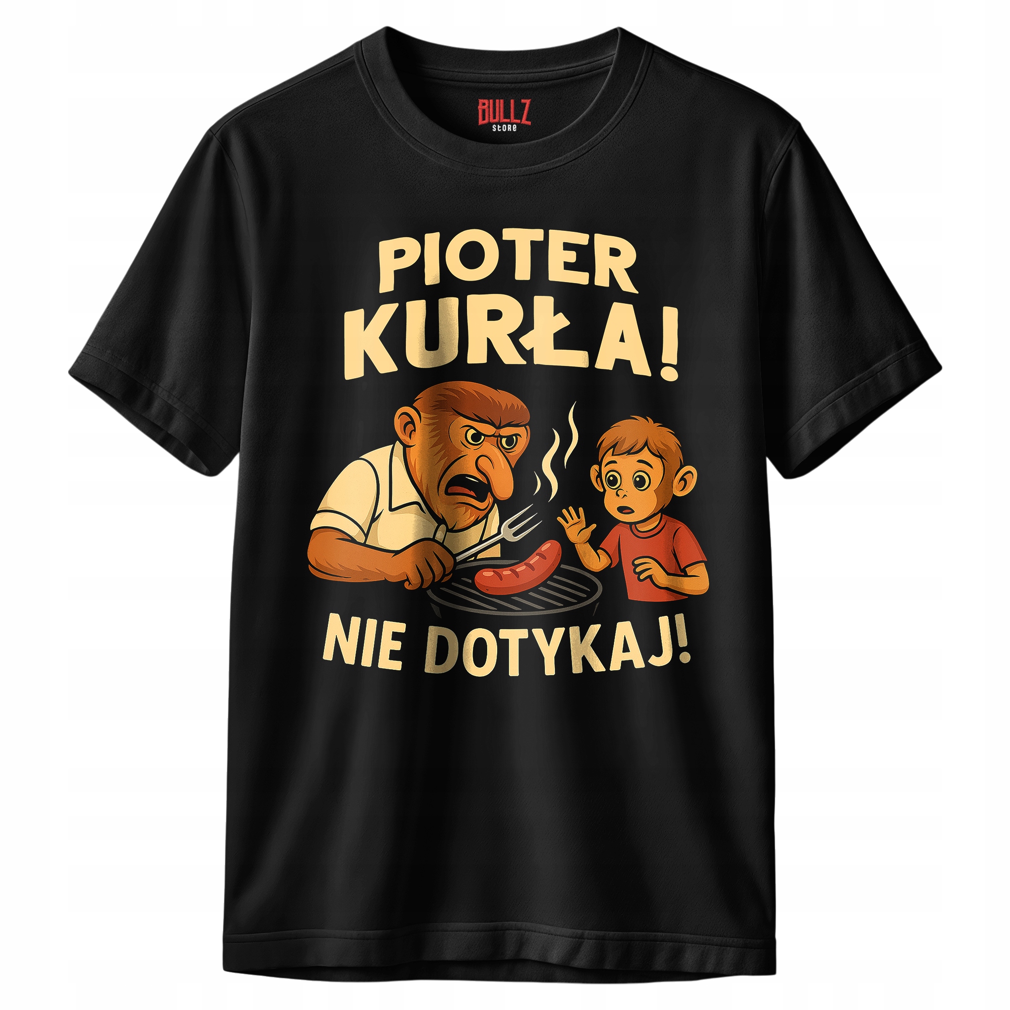 Koszulka czarna męska Pioter Nie Dotykaj Janusz Nosacz