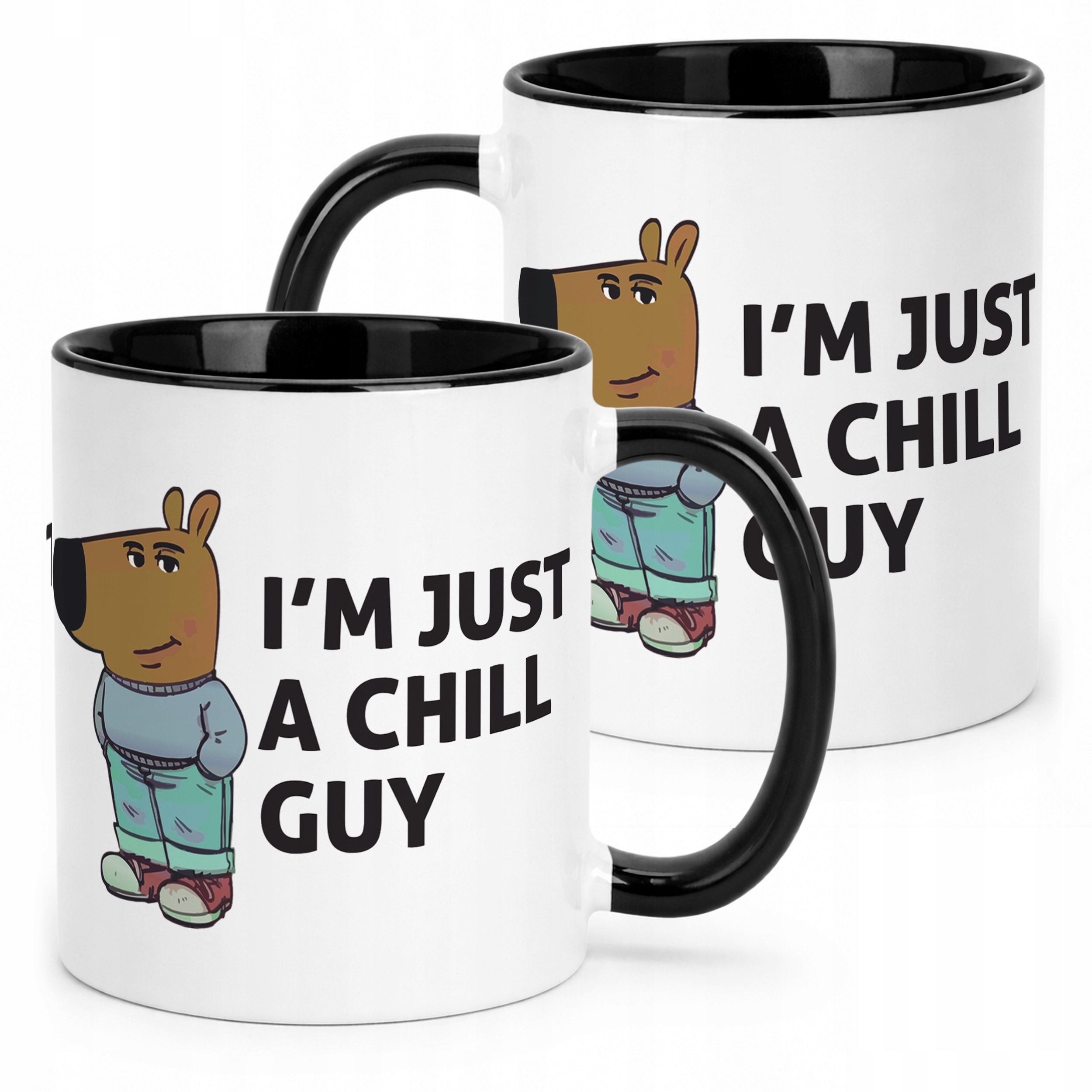 Kubek Czarny I’m Just A Chill Guy Zabawny Prezent Upominek