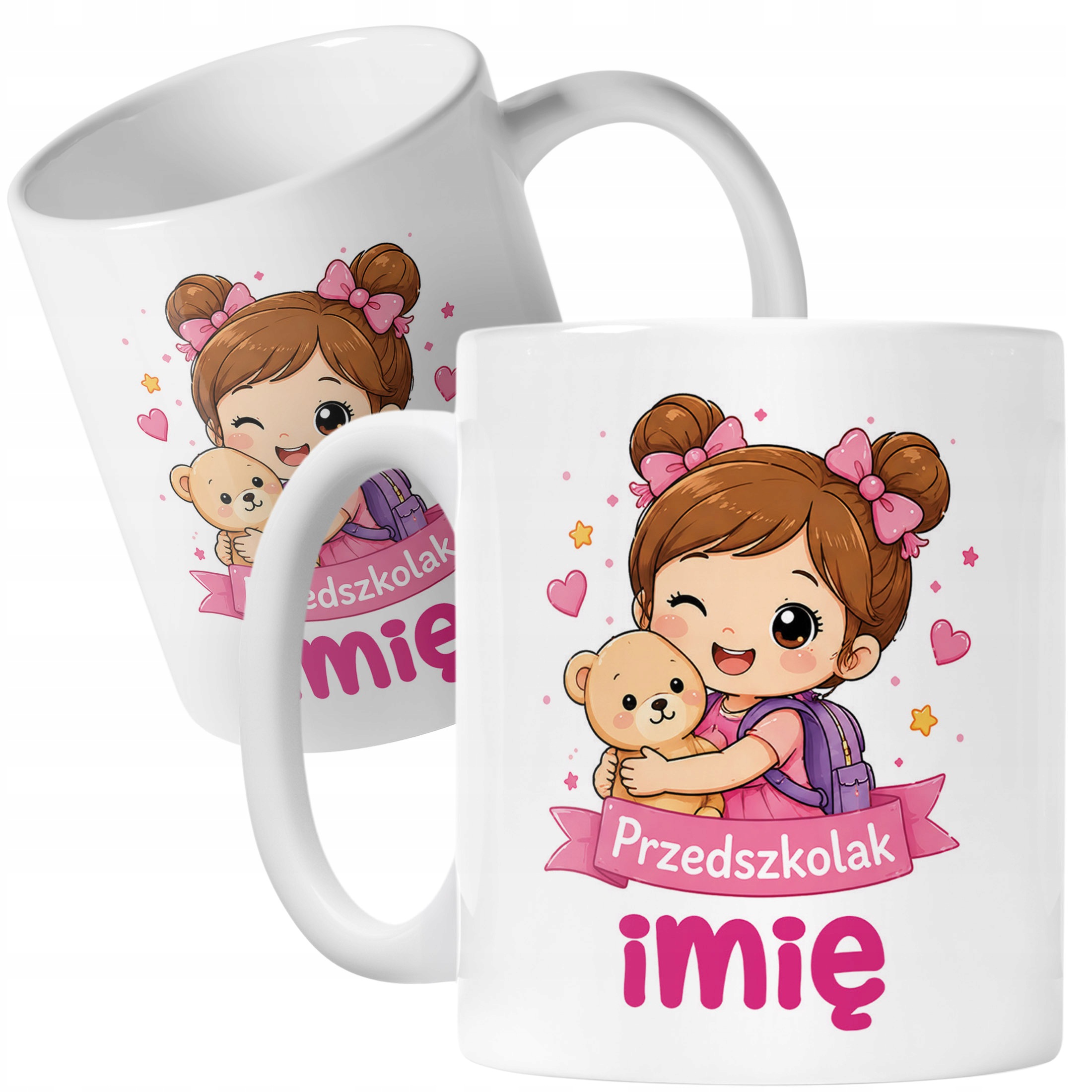 Biały Kubek z nadrukiem personalizowany Przedszkolak Szkoła Dla Dzieci