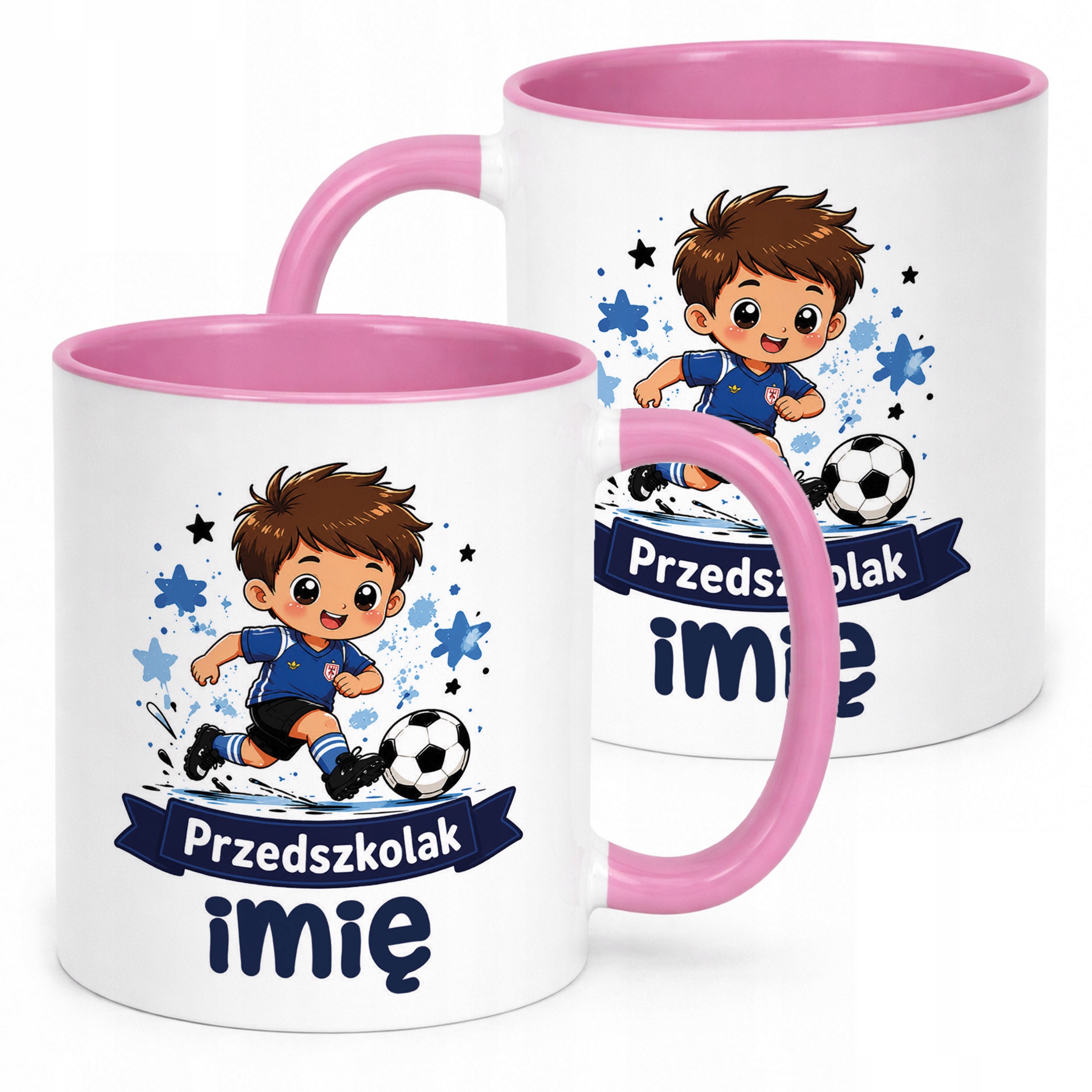 Kubek Różowy z nadrukiem personalizowany Przedszkolak Szkoła Dla Dzieci