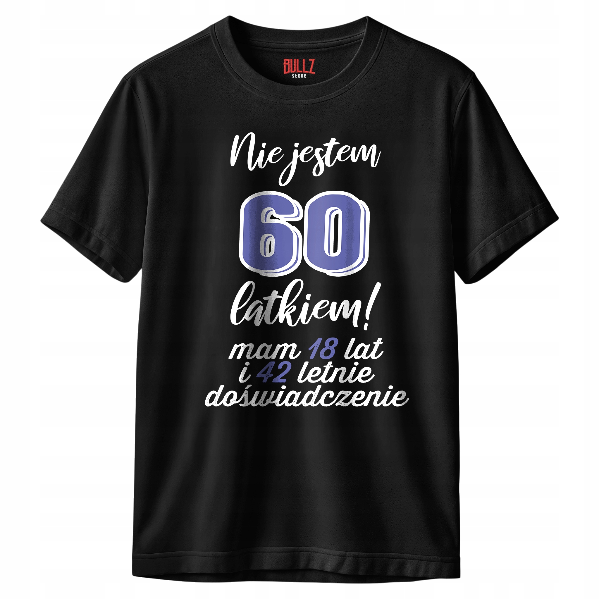 Koszulka czarna męska Nie Jestem 60 Latkiem Urodziny Prezent
