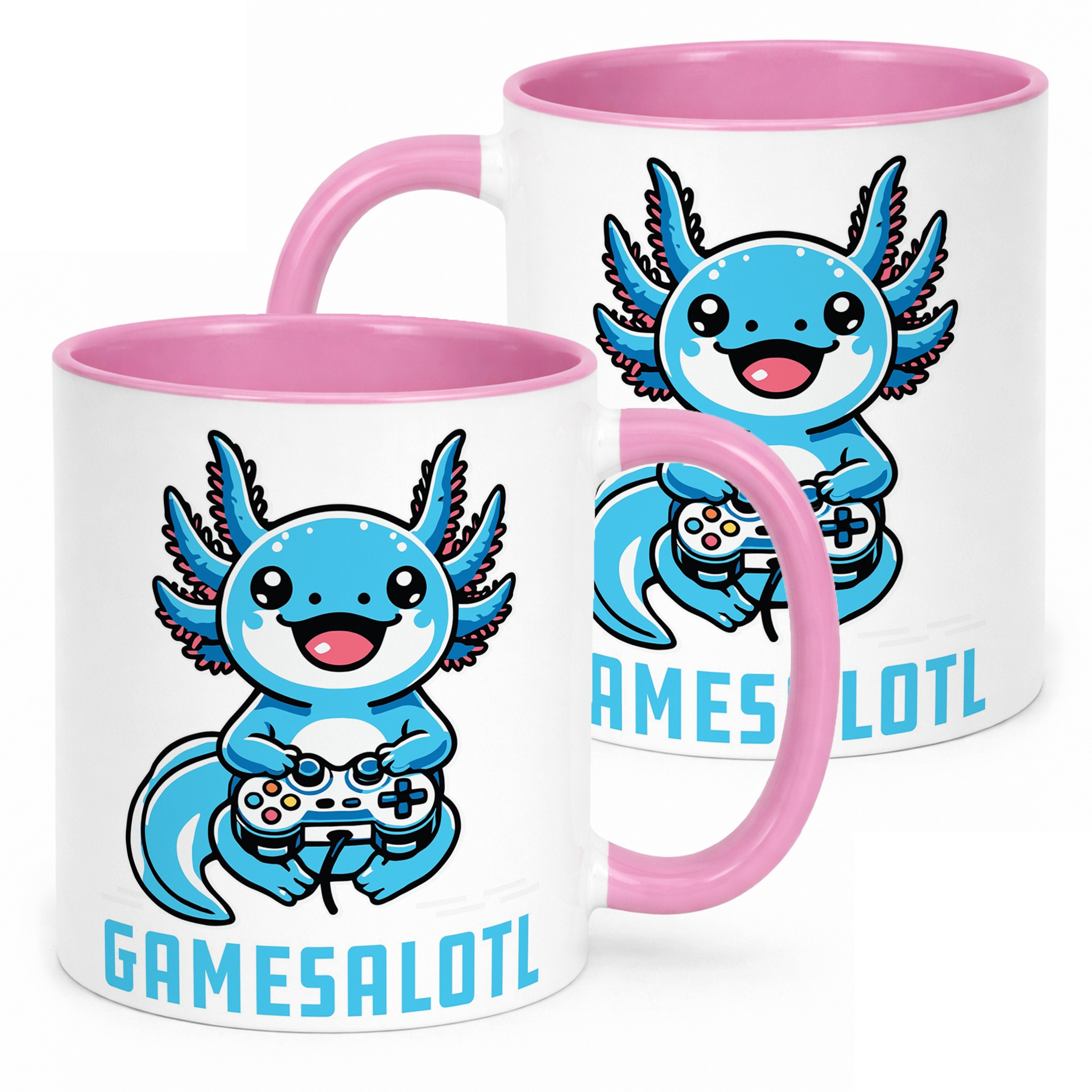 Duży różowy kubek dla dziewczynki Aksolotl Axolotl Mine craft Różowy HIT