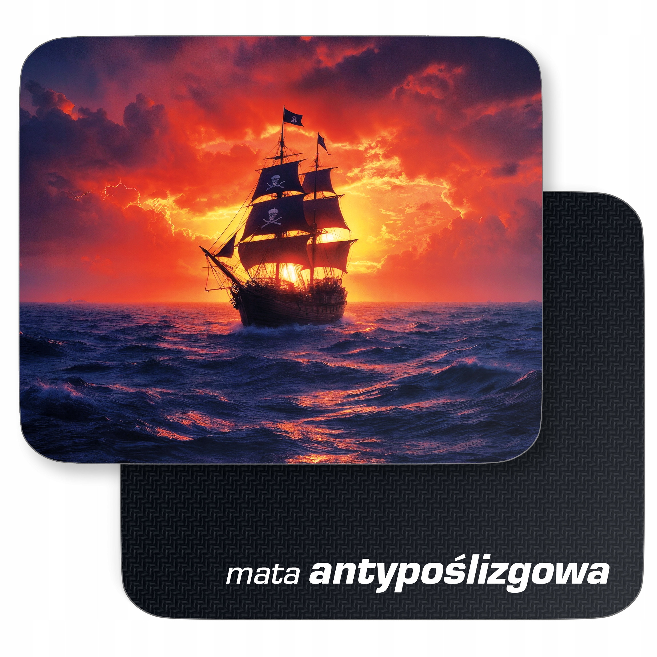 Podkładka pod mysz 22×18 cm Statek Piraci Pirat Czaszka