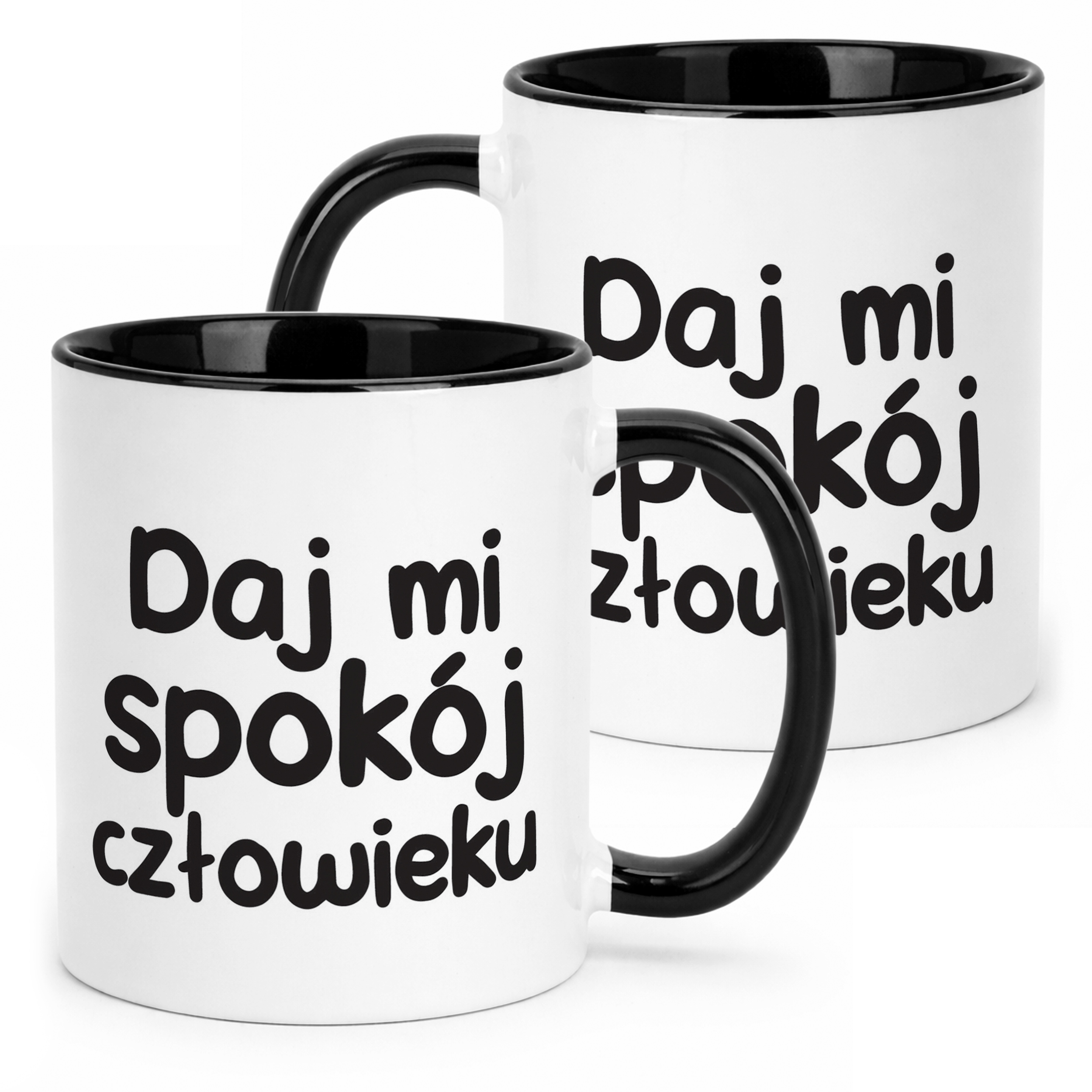 Kubek Czarny Daj Mi Spokój Człowieku Śmieszny Zabawny Prezent