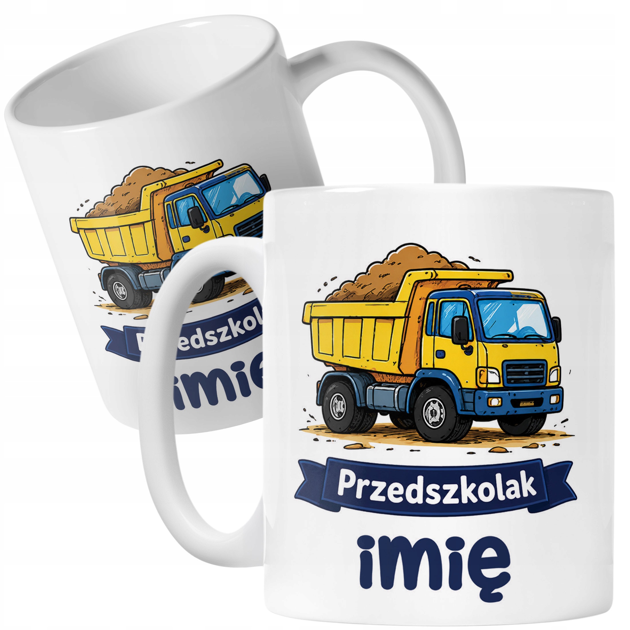 Biały Kubek z nadrukiem personalizowany Przedszkolak Szkoła Dla Dzieci