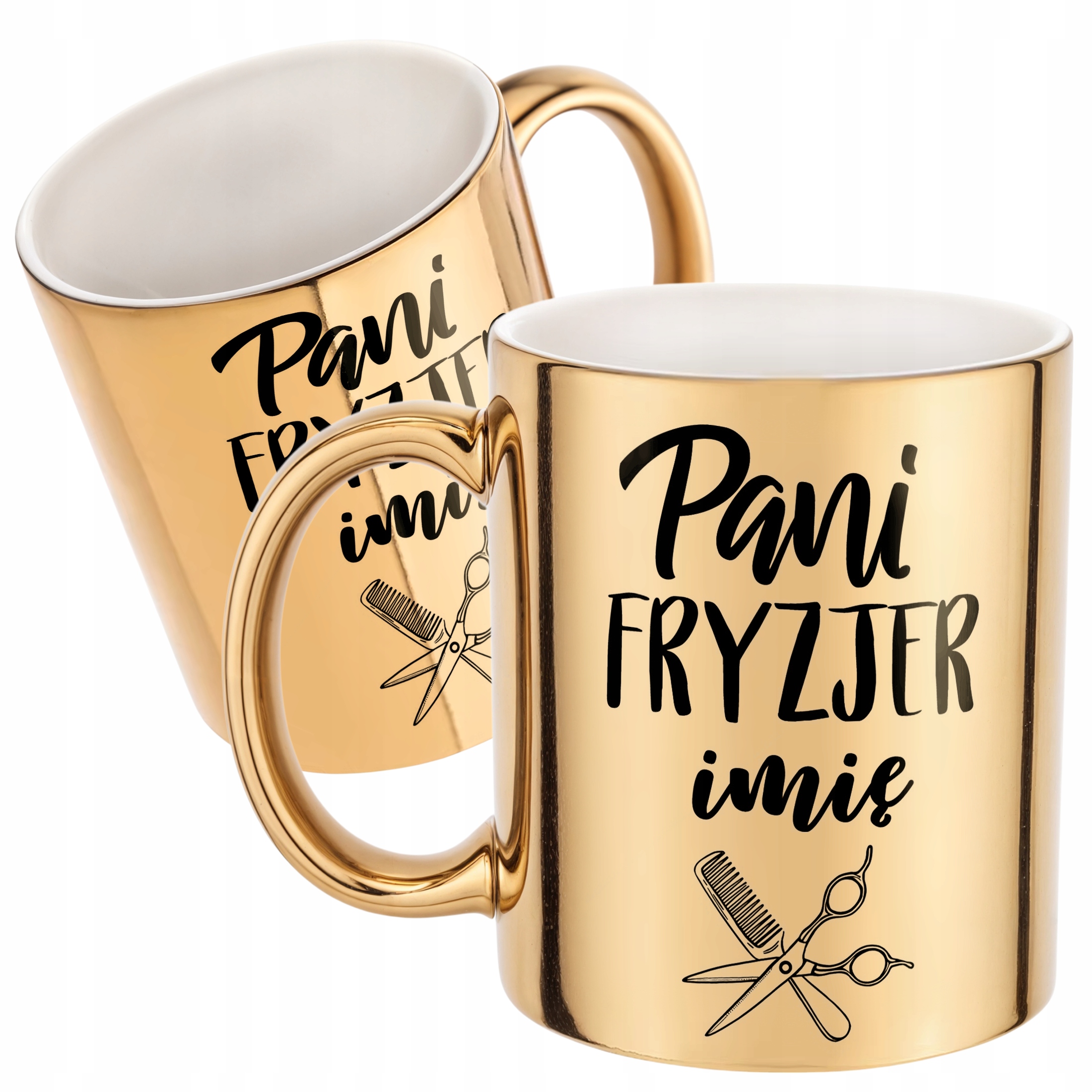 Złoty Kubek Personalizowany Pani Fryzjer Dla Fryzjerki Prezent